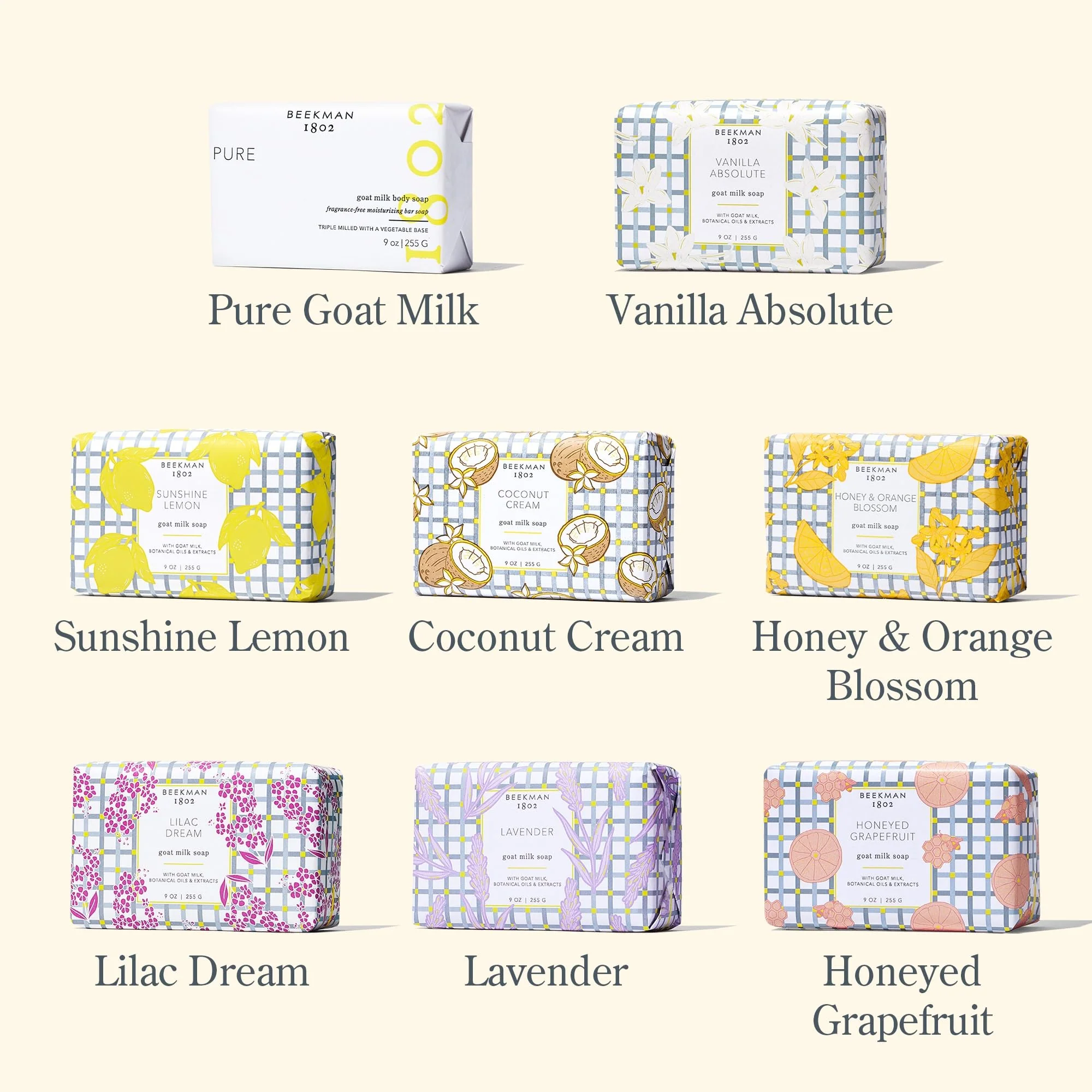 Beekman 1802 Goat Milk Bar Soap Gift Set - 9 oz - Nourishes, Moisturizes & Hydrates - 100% Vegetable Soap with Lactic Acid - Good for Sensitive Skin - Cruelty Free - Gift Box Included (8-Piece Set) - Image 4