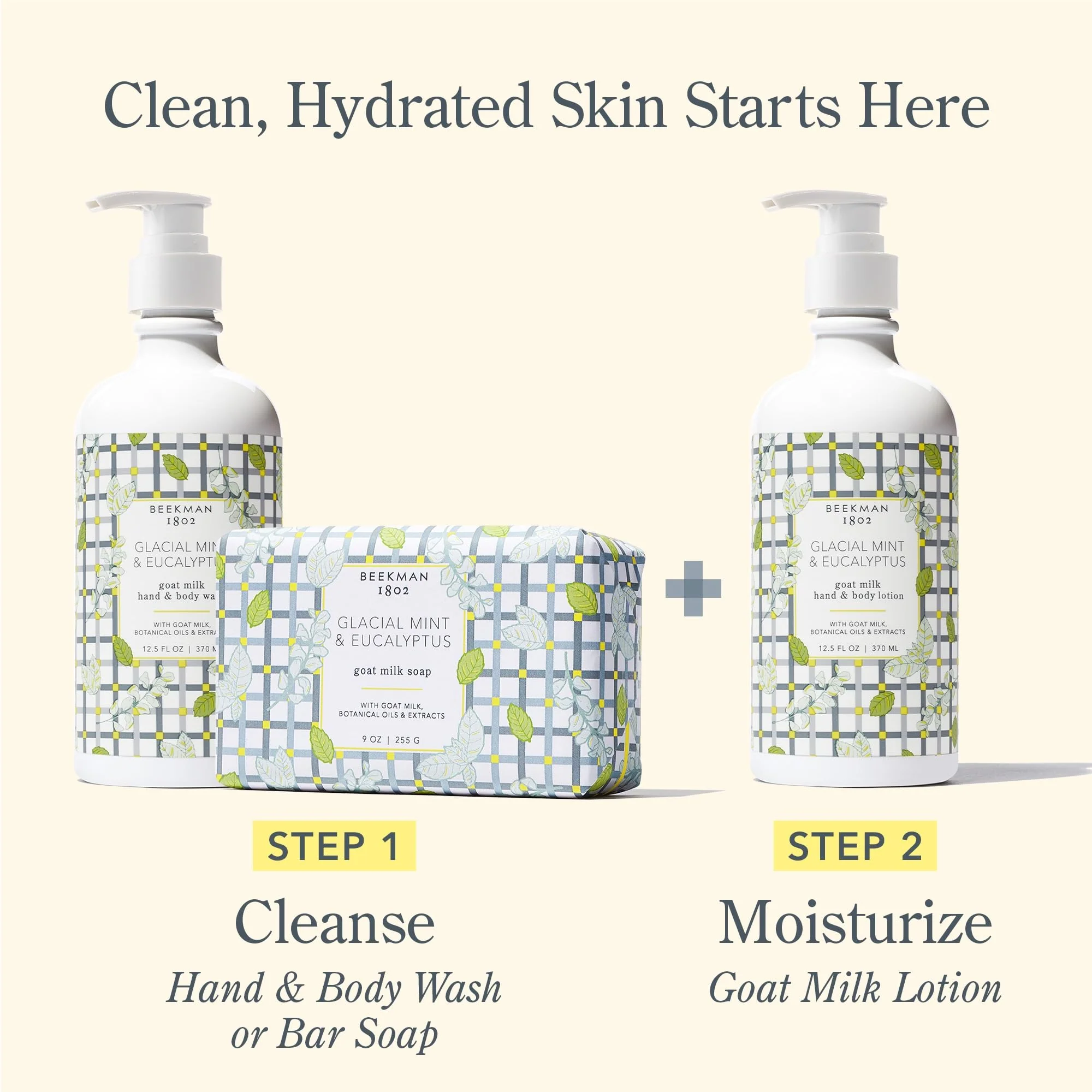 Beekman 1802 Goat Milk Lotion – Body Lotion & Hand Lotion for Dry Skin, Lightweight Non-Greasy Formula with Shea Butter & Jojoba Oil, Cruelty Free, Lotion Pump – Glacial Mint & Eucalyptus - Image 3