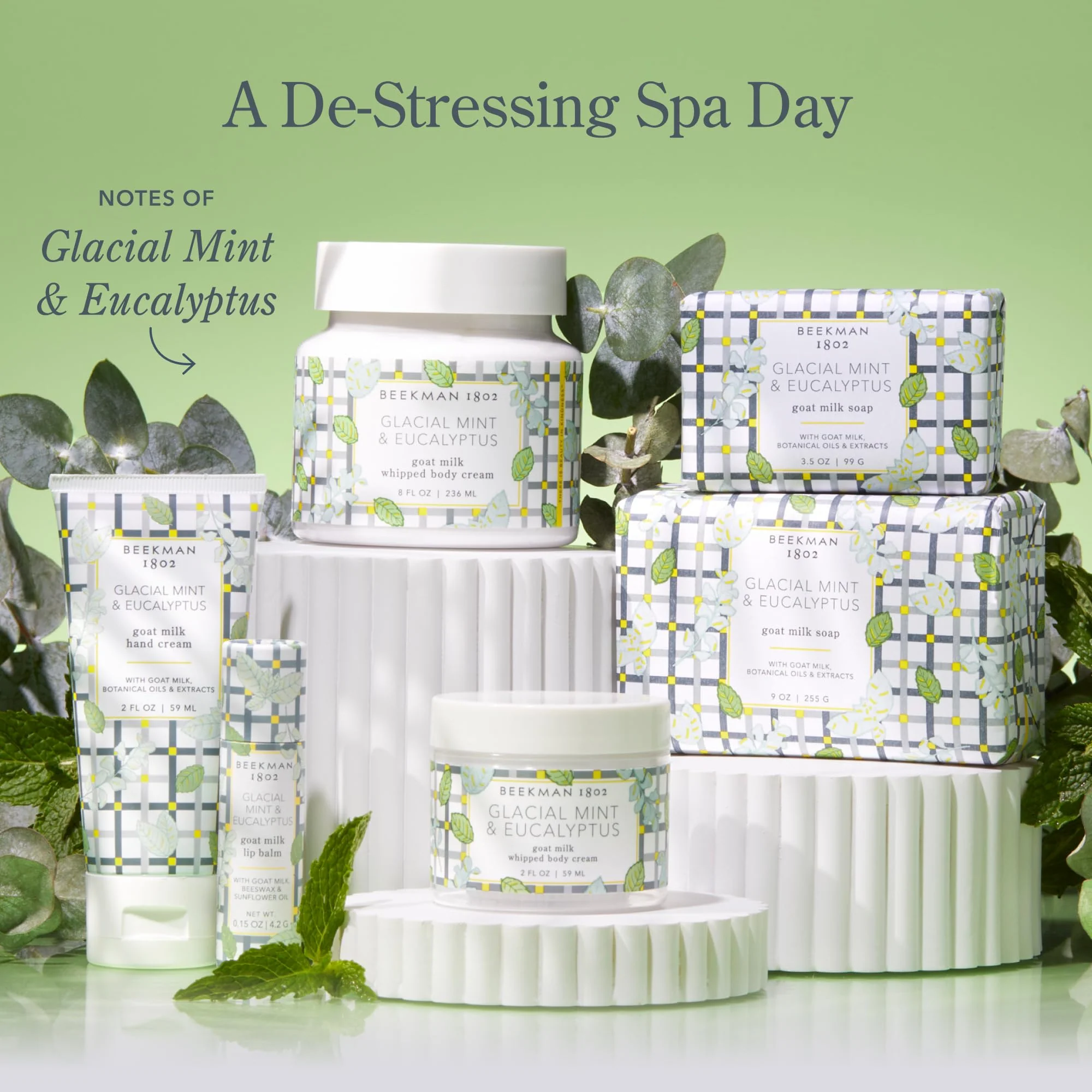 Beekman 1802 Goat Milk Lotion – Body Lotion & Hand Lotion for Dry Skin, Lightweight Non-Greasy Formula with Shea Butter & Jojoba Oil, Cruelty Free, Lotion Pump – Glacial Mint & Eucalyptus - Image 7