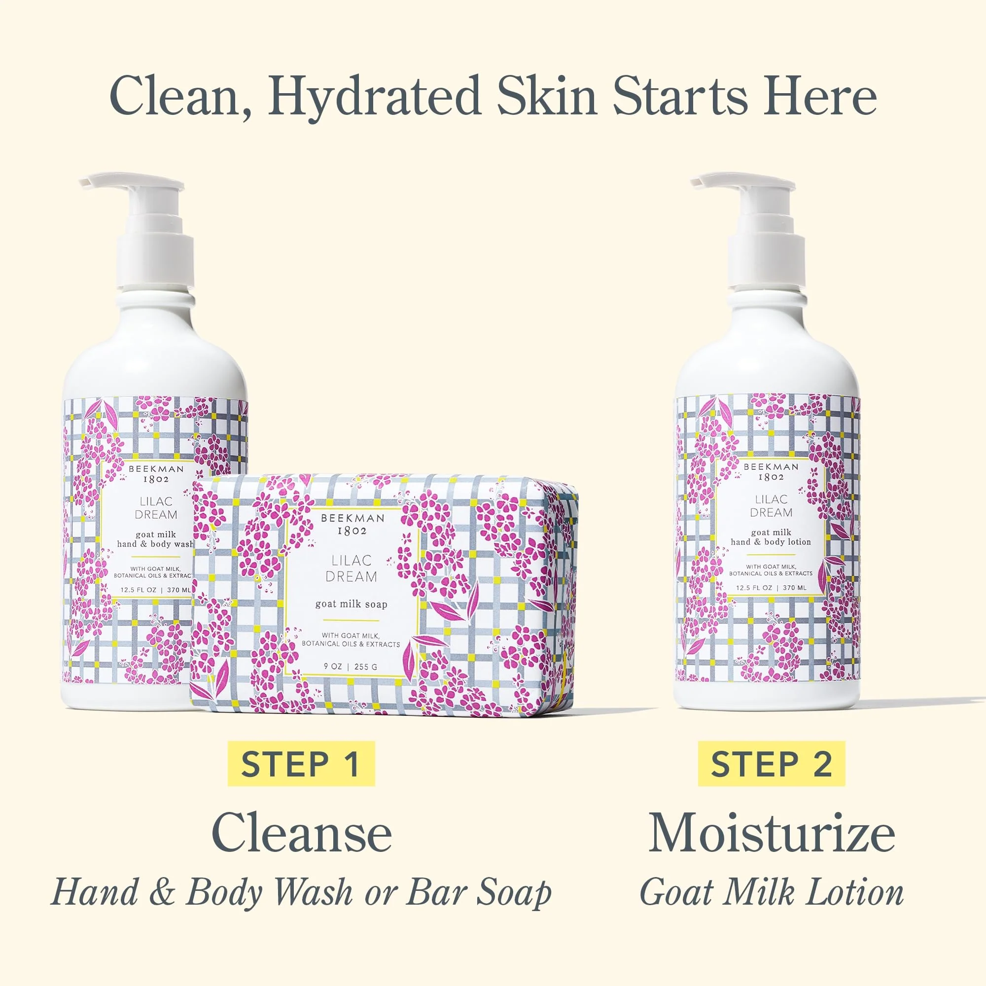 Beekman 1802 Goat Milk Lotion – Body Lotion & Hand Lotion for Dry Skin, Lightweight Non-Greasy Formula with Shea Butter & Jojoba Oil, Cruelty Free, Lotion Pump – Lilac Dream - Image 2
