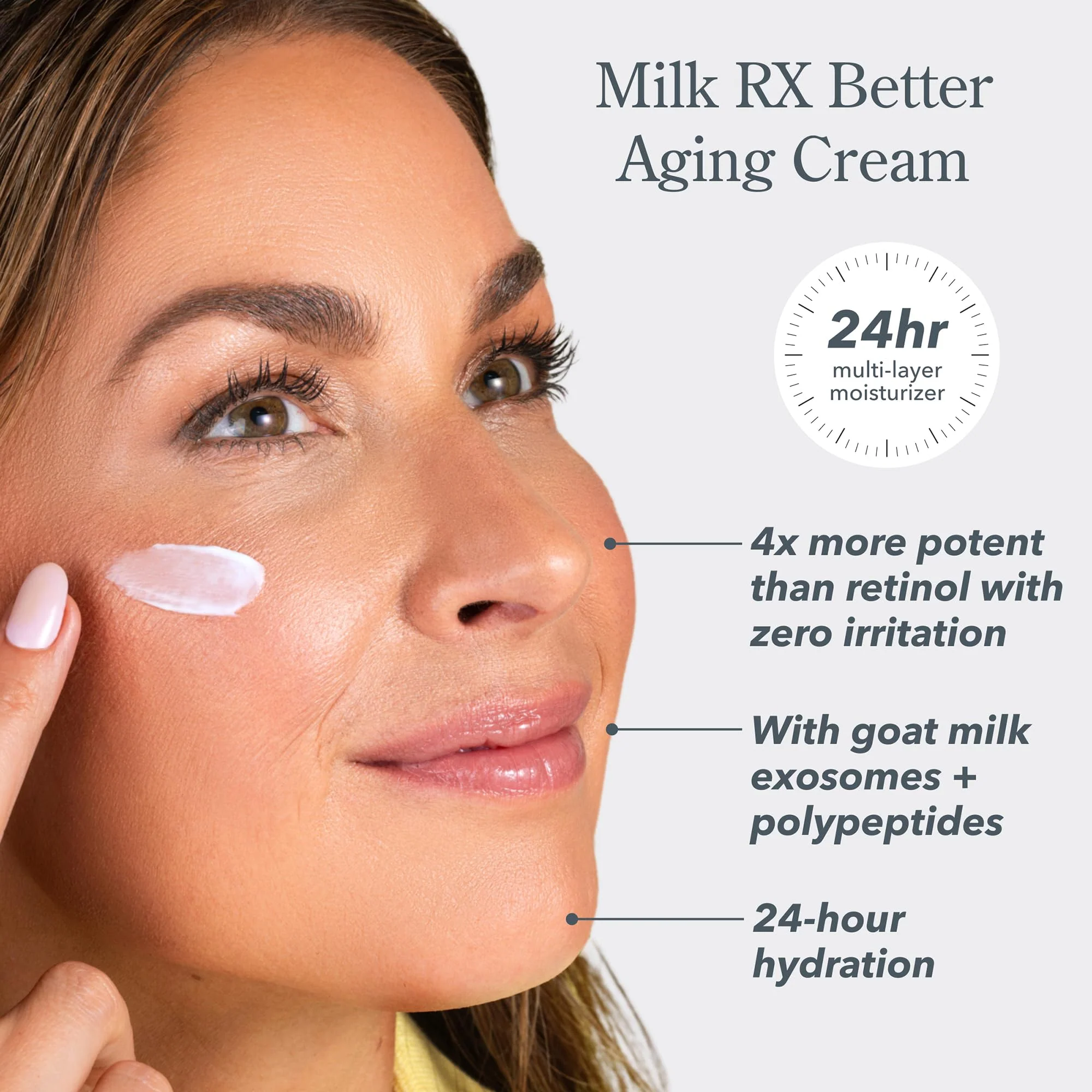 Beekman 1802 Milk RX Advanced Better Aging Collagen Moisturizer Face Cream – 4X Retinol Alternative with Goat Milk Exosomes & Polypeptide, Firming Cream, 1.69 fl oz - Image 8