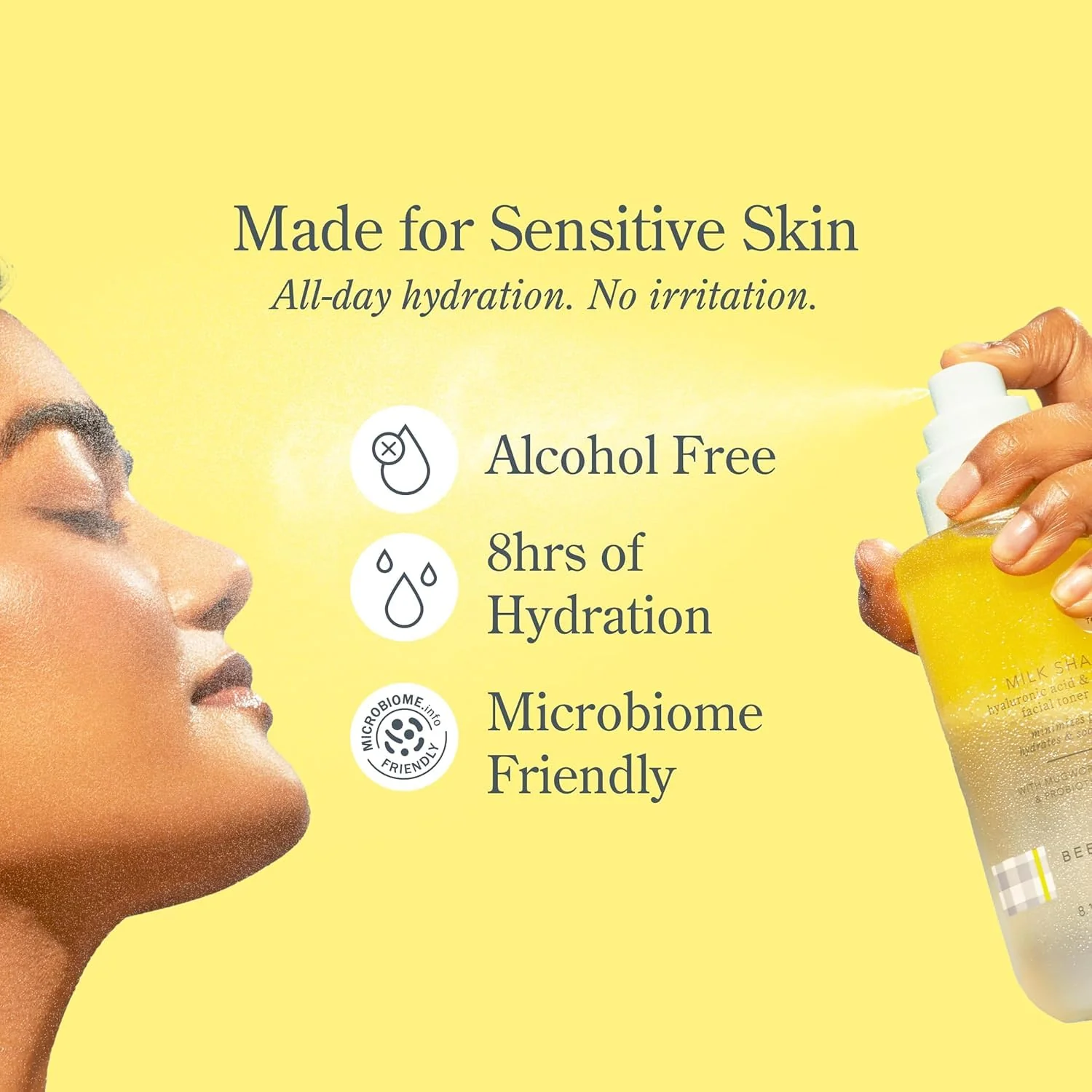 Beekman 1802 Milk Shake Hydrating Face Mist – Setting Spray & Milky Toner with Hyaluronic Acid & Squalane – Facial Toner & Face Spray – Lightweight Hydration, Minimizes Pores, Travel Size - Image 7