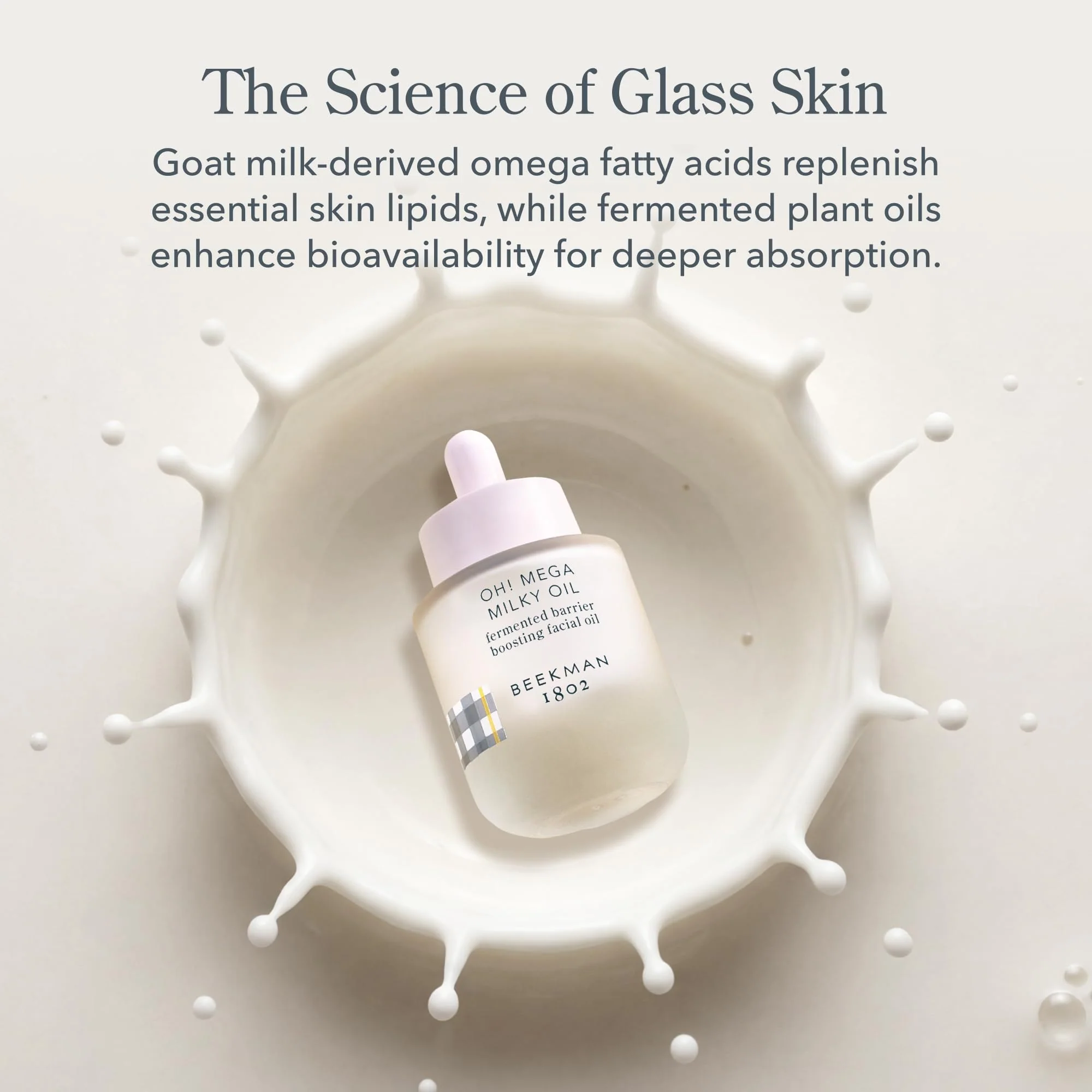 Beekman 1802 Oh! Mega Milky Facial Oil Serum – Vitamin C & Niacinamide Serum for Hydration & Barrier Support – Lightweight Face Oil, Non-Greasy, Fragrance Free, Sensitive Skin Safe, 1 Fl Oz - Image 3
