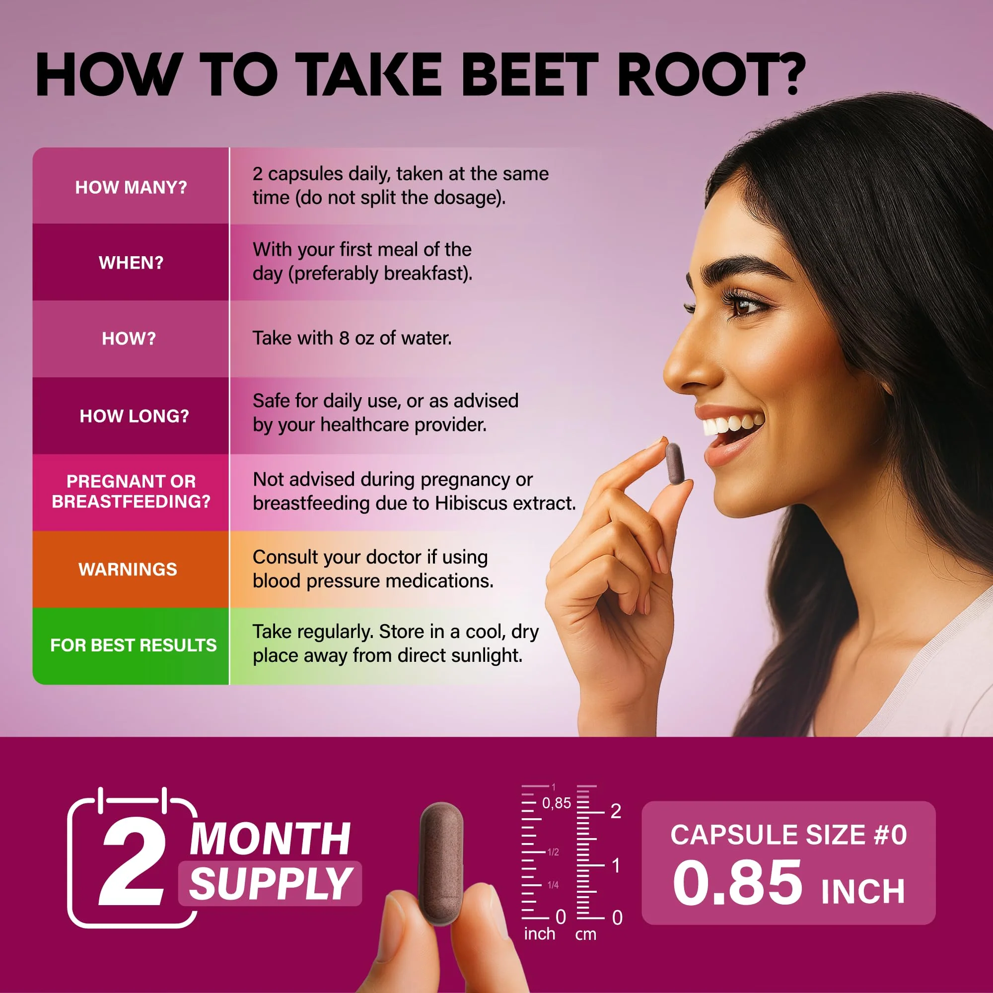 Beet Root 5-in-1 Complex Capsules - Healthy Blood Pressure Support Supplement** for Heart & Circulation Support - Olive Leaf, Hawthorn Berry & Hibiscus - for Men & Women - Made in USA, 120 Capsules - Image 4