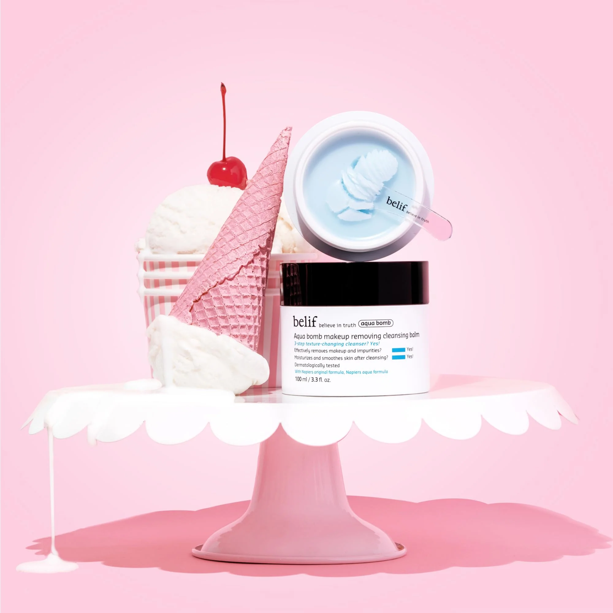 belif Aqua Bomb Cleansing Balm Makeup Remover, Hydrate & Deep Cleanse in 1 Step, Melt Away Makeup & SPF, Balm to Oil Cleanser Formula, No Oily Residue, Korean Skin Care - Image 3