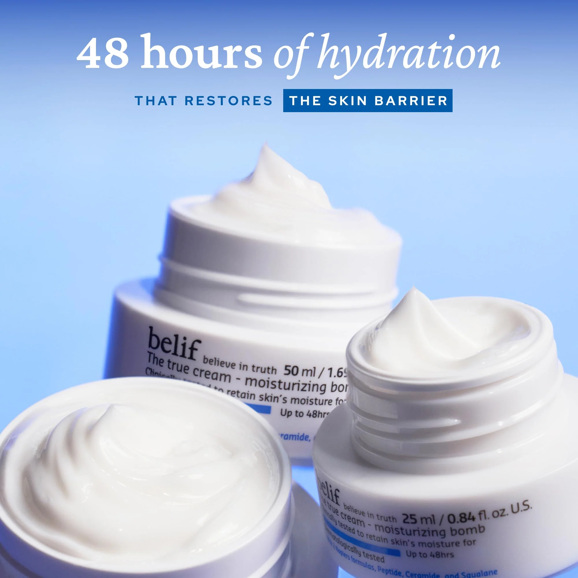 belif Moisturizing Bomb – Daily Ceramide Moisturizer with Peptide & Squalane, 48hr Hydration & Anti-Aging Cream, Milky & Lightweight, Restores Skin Barrier, Korean Skincare, 1.68 fl oz (50ml) - Image 6
