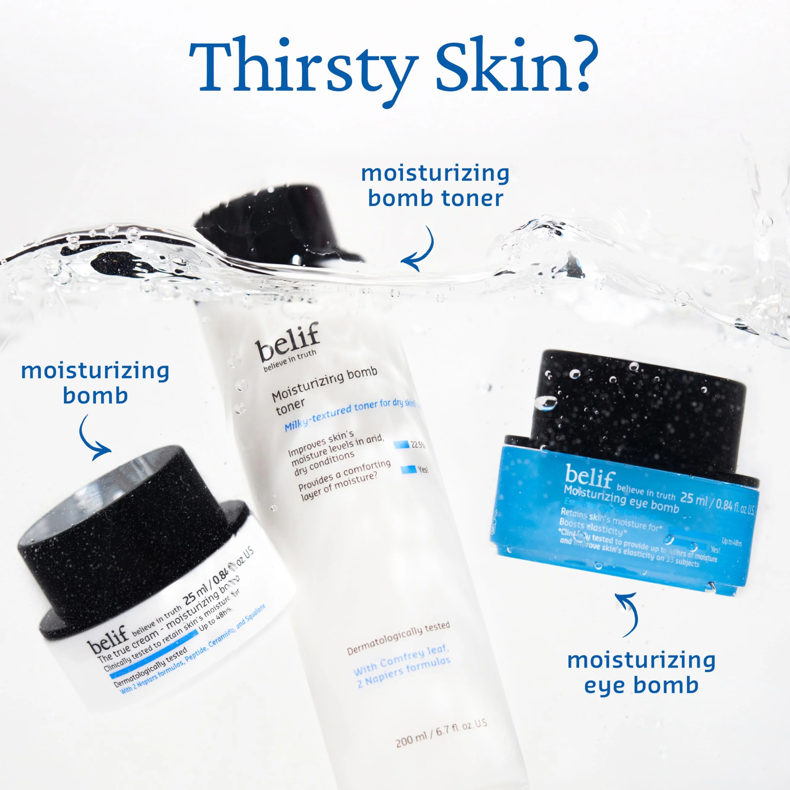 belif Moisturizing Bomb Hydrating Toner - Ceramide Milky Texture, Strengthens Skin Barrier, Soothing & Repair Serum Essence, Ultra-Hydrating 2-in-1 Toner & Moisturizer, Korean Skincare, 5.07 Fl Oz - Image 2