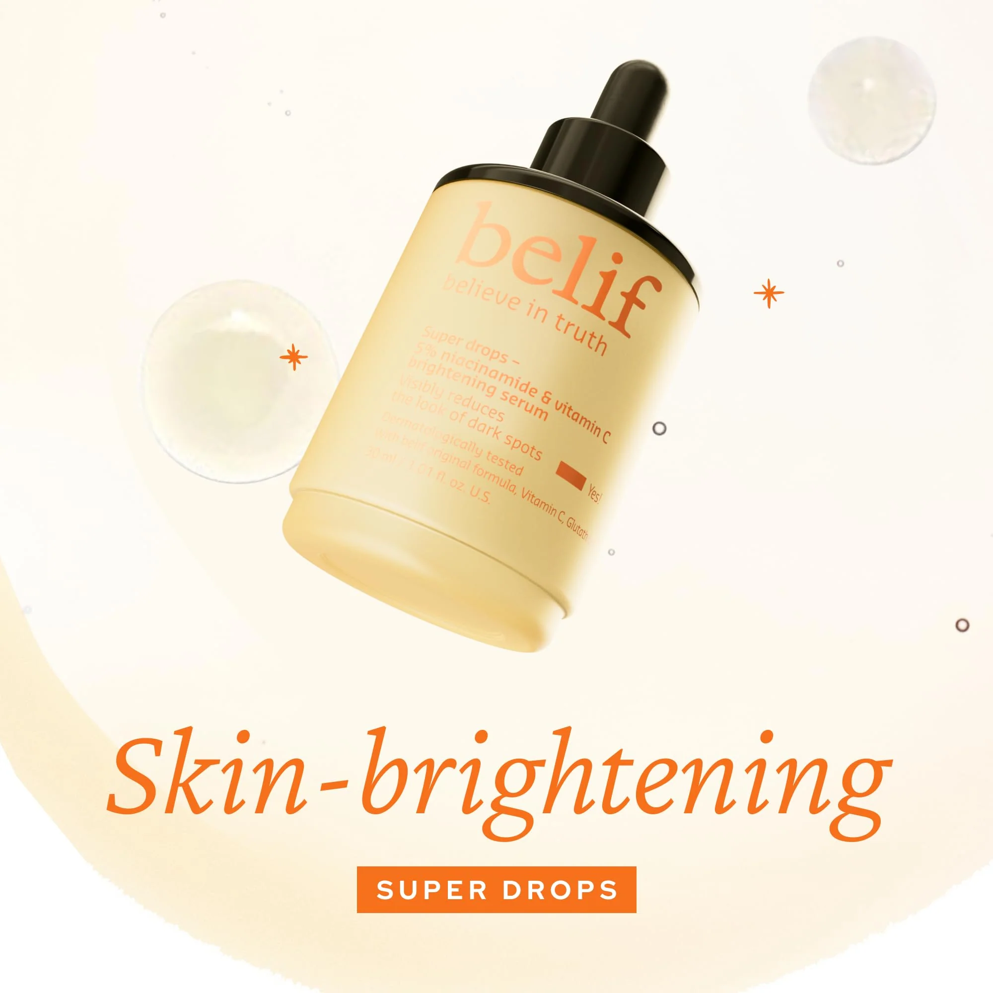 belif Niacinamide 5% & Vitamin C Super Drops Serum – Radiance-Boosting Serum for Uneven Skin Tone with AHA & Glutathione, Redness & Improve Post-Blemish Marks, Korean Skincare, 1.01 fl oz - Image 6