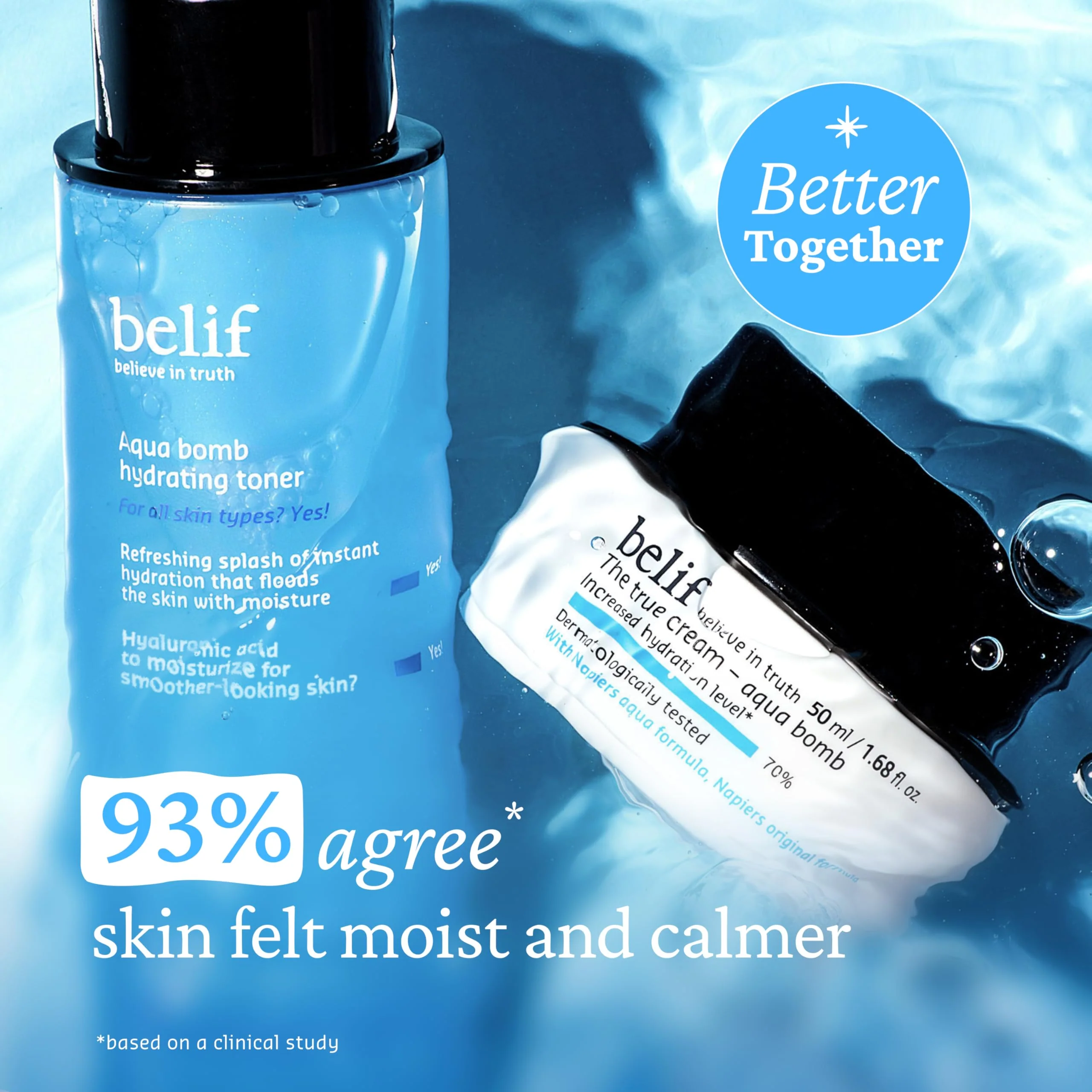belif Niacinamide Hydrating Toner – Aqua Bomb Lightweight Cooling Toner with Hyaluronic Acid, Soothing and Balancing Formula, Skin Barrier Repair and Radiant Skin, Korean Skincare, 5.07 fl oz - Image 4