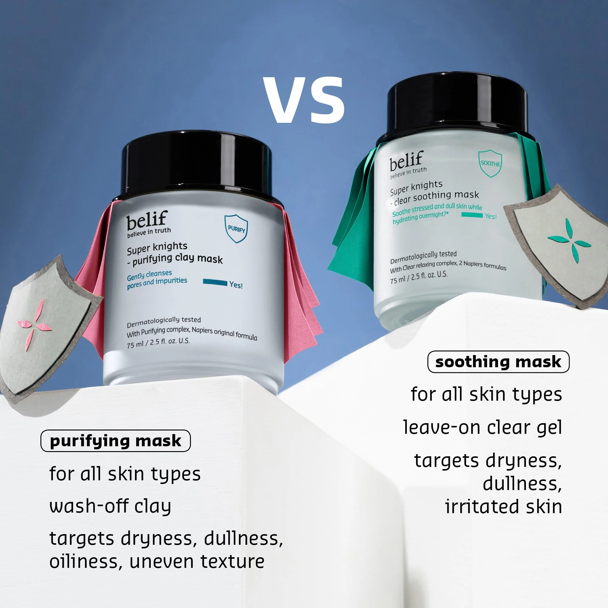 belif Super Knights Purifying Clay Mask, Hyaluronic Acid & Glycerin, Hydrating Wash Off Clay Face Mask, Pore Cleansing & Care, Targets Dryness, Oiliness & Uneven Texture, Korean Skin Care - Image 3