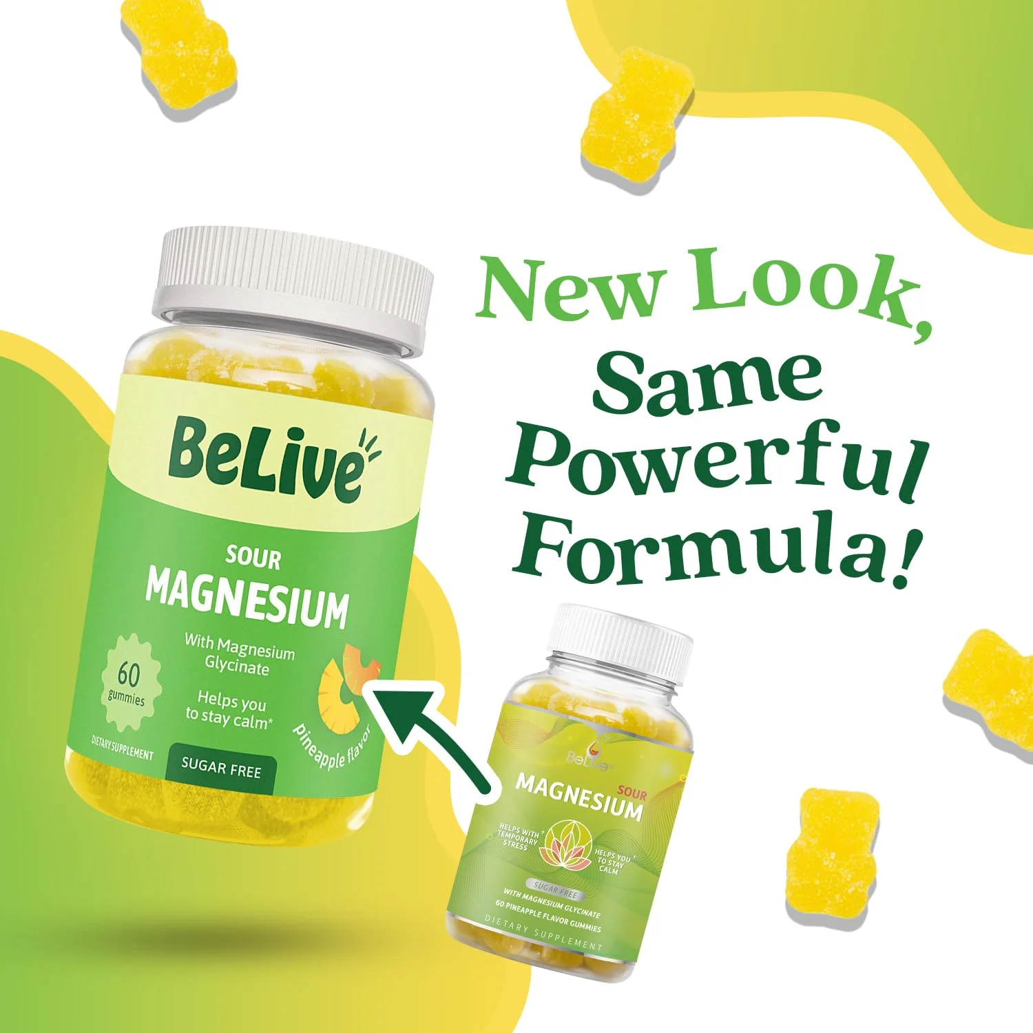 BeLive Magnesium Gummies 200mg - 60 Ct | Magnesium Glycinate Supplements for Relaxation, Stress Relief, and Sleep for Adults & Kids - Tasty and Tangy Pineapple Flavor - Image 9