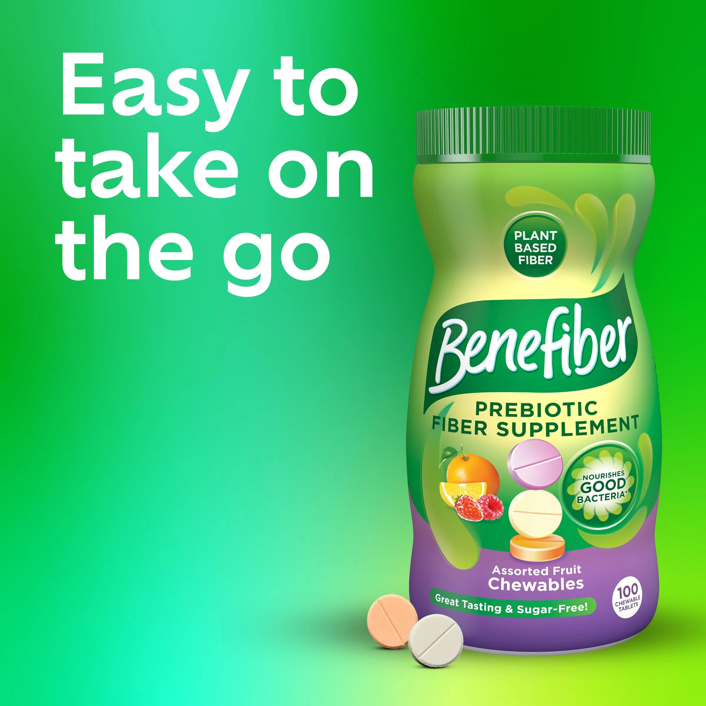 Benefiber Chewable Prebiotic Fiber Supplement Tablets for Digestive Health, Assorted Fruit Flavors - 100 Count - Image 12