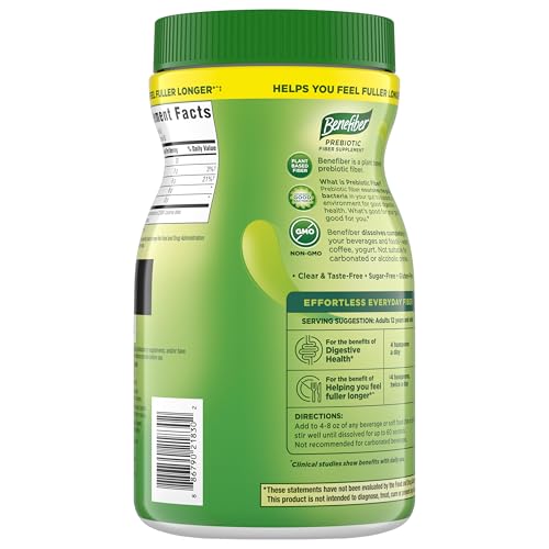 Benefiber Daily Prebiotic Fiber Supplement Powder for Digestive Health, Unflavored - 250 Teaspoons (17.6 Ounces) - Image 5