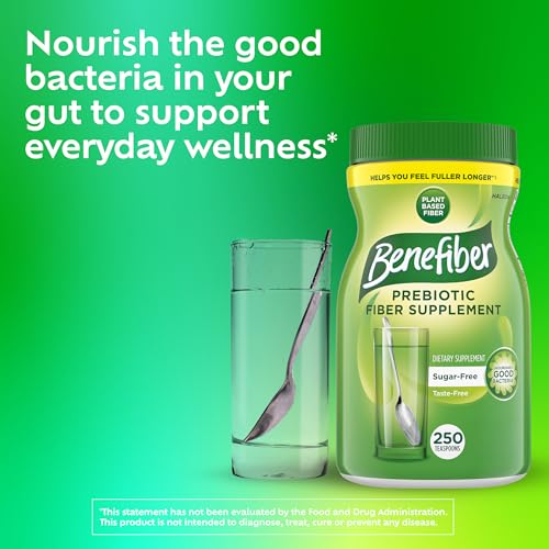 Benefiber Daily Prebiotic Fiber Supplement Powder for Digestive Health, Unflavored - 250 Teaspoons (17.6 Ounces) - Image 7