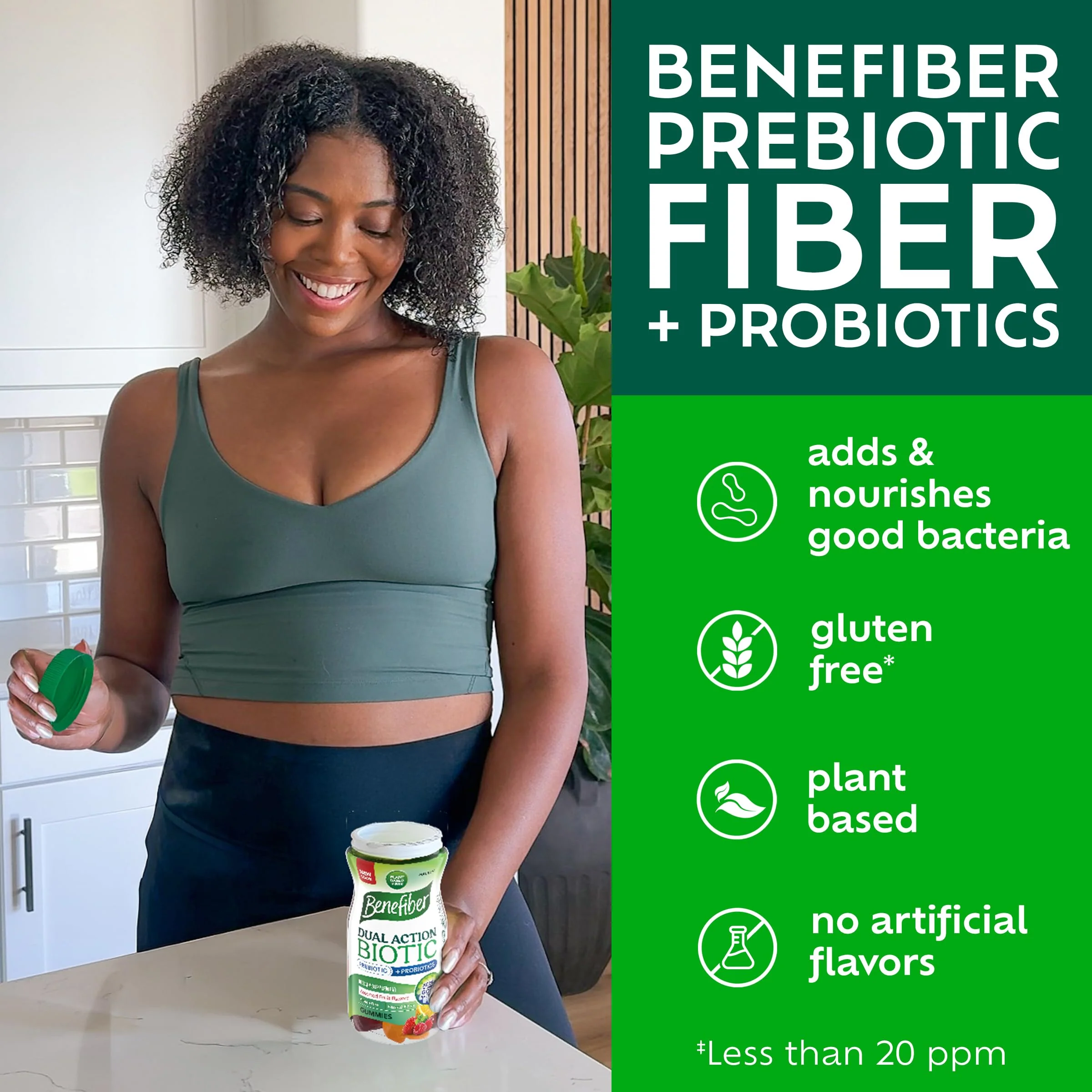 Benefiber Prebiotic Fiber Supplement Gummies with Probiotics for Digestive Health, Assorted Fruit Flavors - 50 Count - Image 10