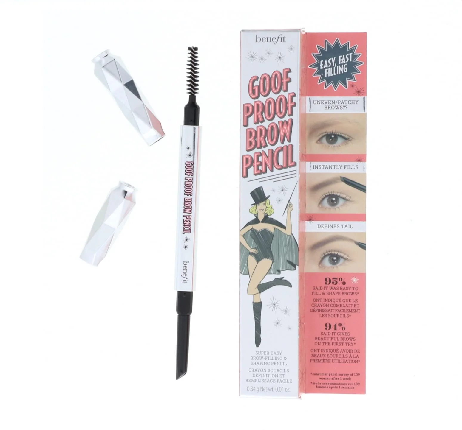 Benefit Cosmetics Goof Proof Brow Pencil Easy Shape & Fill - DLX size 0.01 oz. Shade, 03 Medium - Image 4