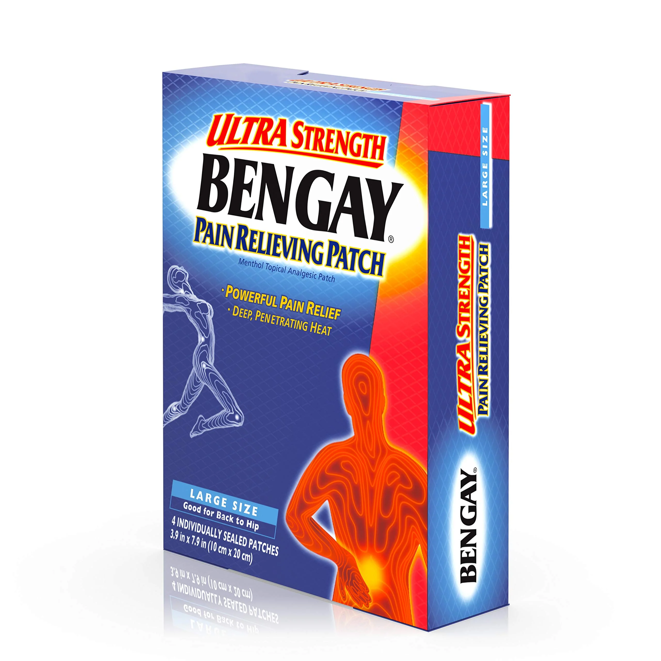 BENGAY Ultra Strength Pain Relieving Patches Large Size 4 Each (Pack of 5) - Image 2