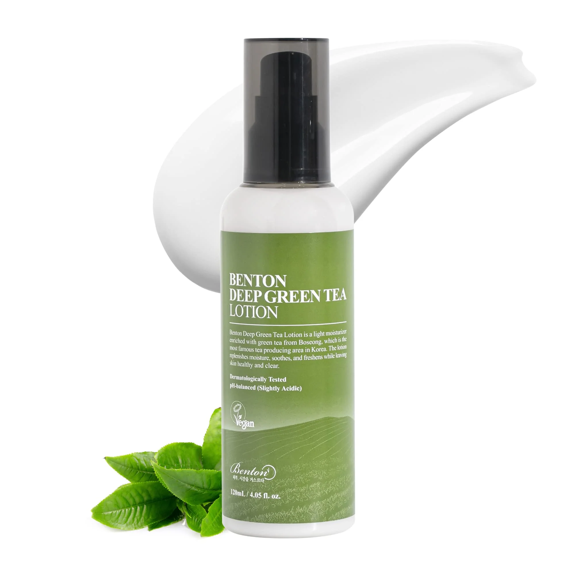 BENTON Deep Green Tea Face Moisturizer 4.05 fl.oz | Hydrating Korean Green Tea Face Lotion | Soothing & Refreshing Moisturizer for Acne Prone Skin