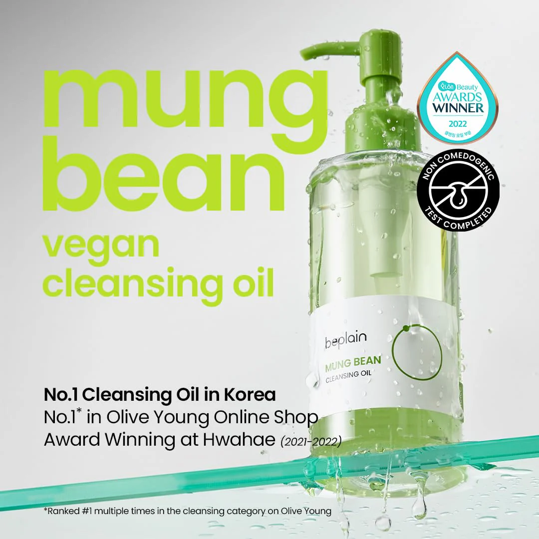 beplain Mung Bean Cleansing Oil(6.76fl.oz/200ml)| Fragrance-Free | Non-Comedogenic Tested| Makeup Blackhead Remover & Deep Pore Cleanser| Suitable for Sensitive Skin| Double Cleansing Korean Skincare - Image 7