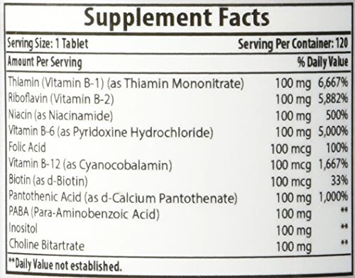 Best Naturals B-100 Complex for adults, 120 Tablets - Image 3