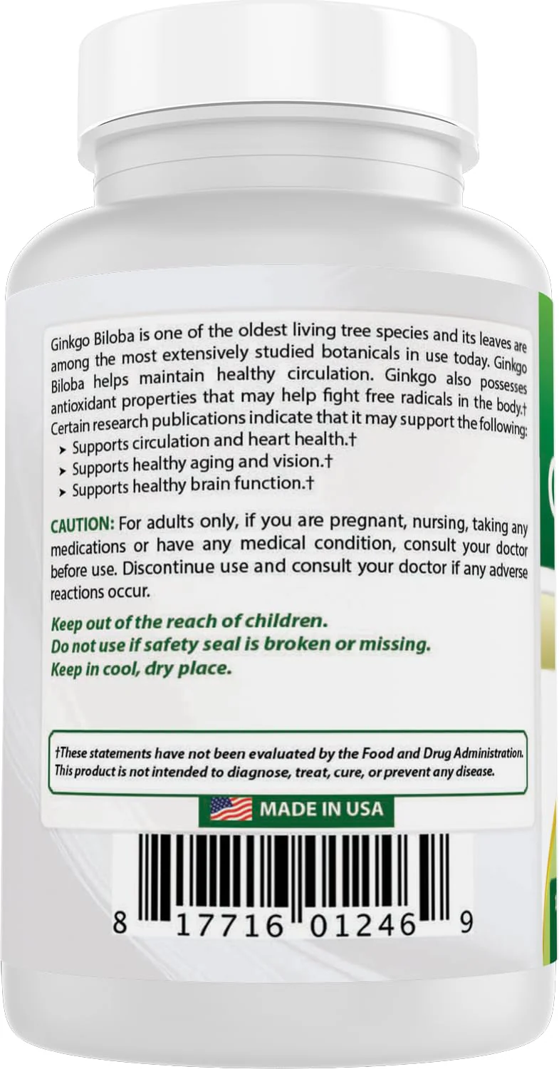 Best Naturals Ginkgo Biloba 120 mg 120 Capsules - Image 5