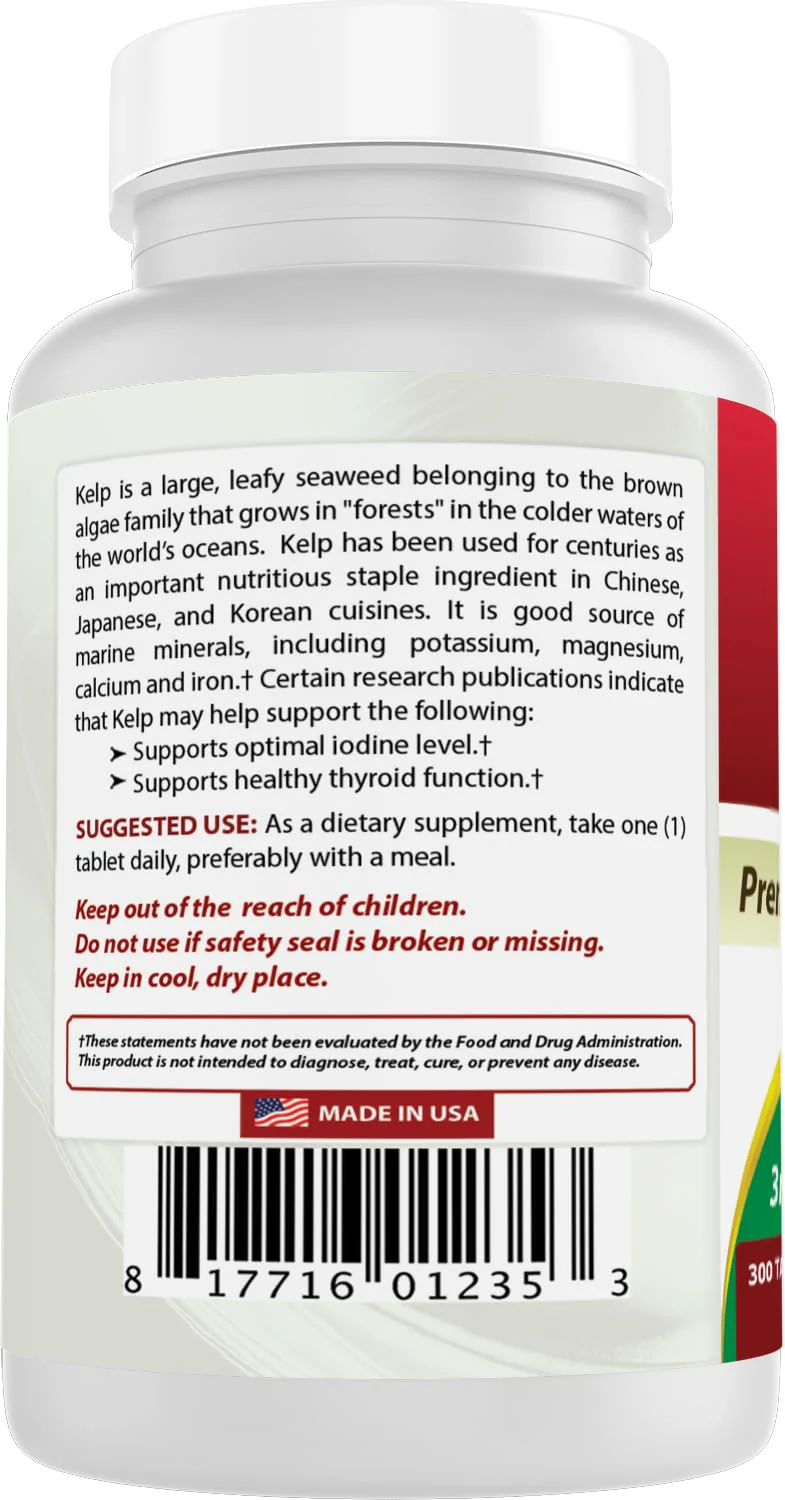 Best Naturals Kelp Supplement 150 Mcg Tablet, 300 Count - Image 7