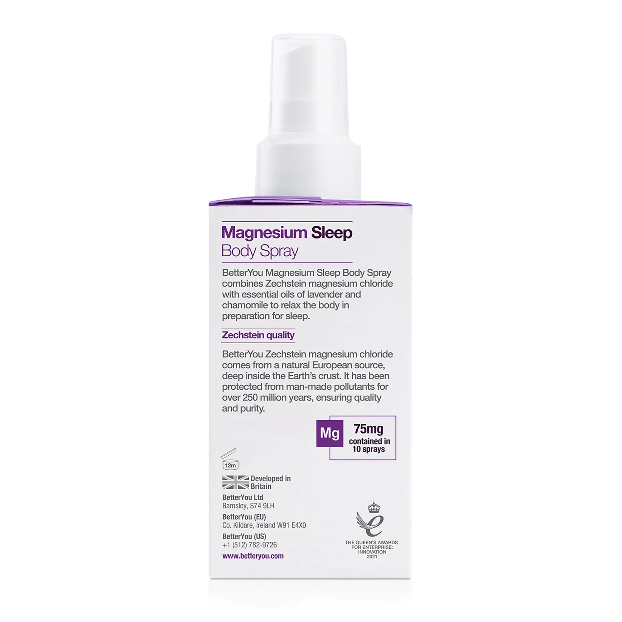 BetterYou Magnesium Muscle Body Spray - Relaxing Topical Magnesium and Essential Oil Spray - Lavender and Chamomile - Promotes Better Sleep - 3.38 oz - Image 3