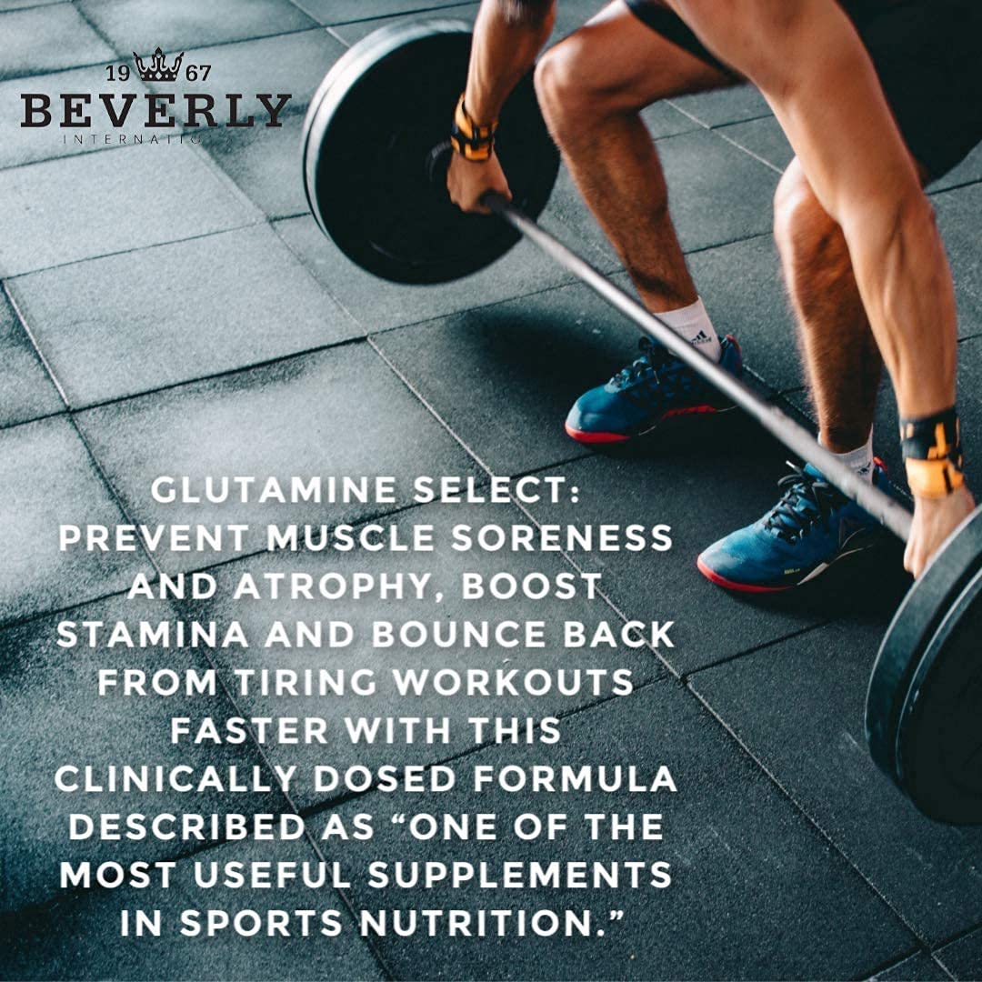 Beverly International Glutamine Select, 60 Servings. Clinically Dosed L-Glutamine and Amino Acid Formula for Lean Muscle and Recovery. Sugar-Free Powder. BCAA’s. - Image 2