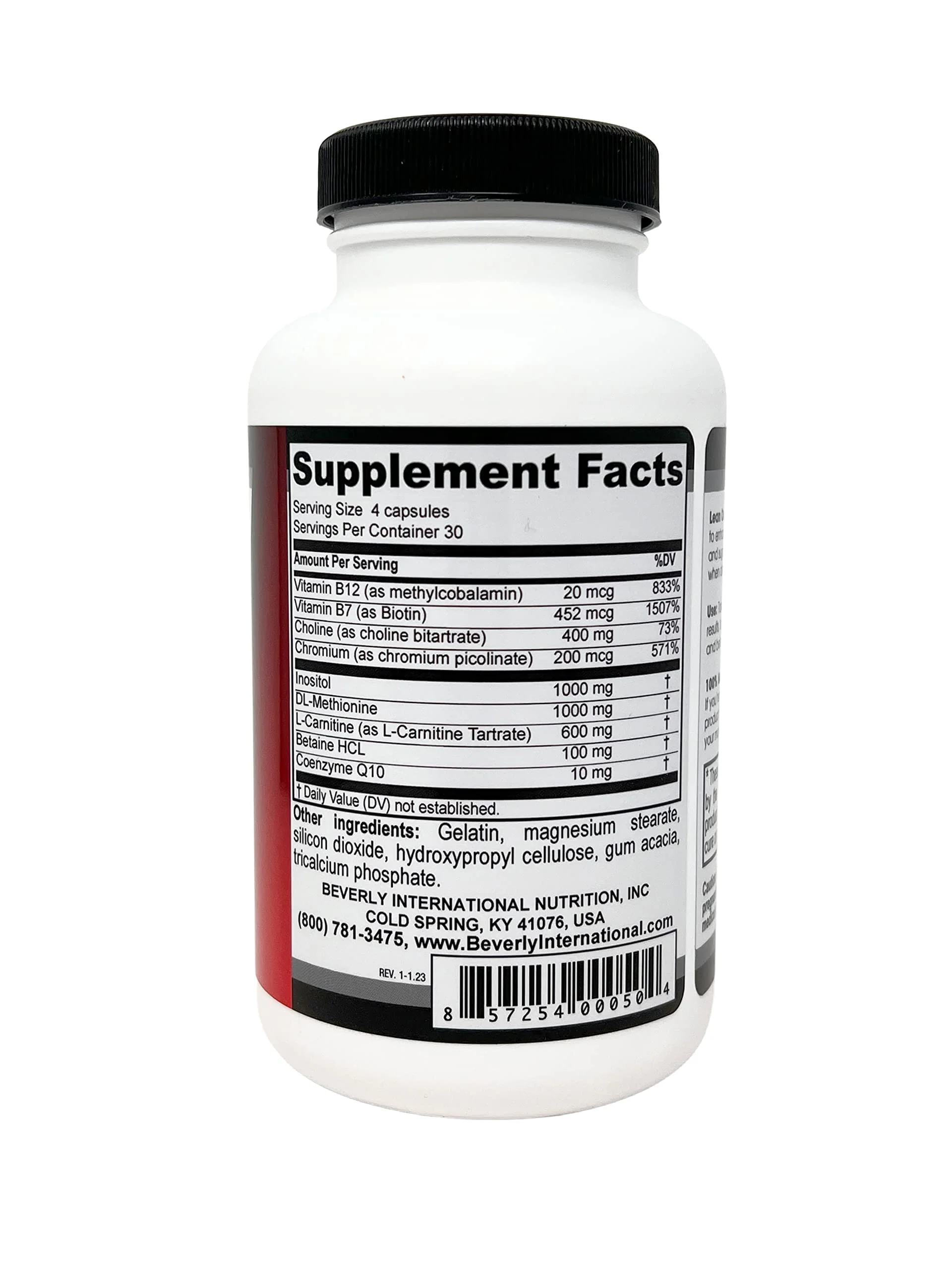 Beverly International Lean Out 120 caps. Fat Burner with Metabolic Support. Lipotropics. Choline, Carnitine, Chromium. Stimulant-Free Belly Fat Burner. Get Leaner. Use AM & PM, Stackable Diet Pills. - Image 7