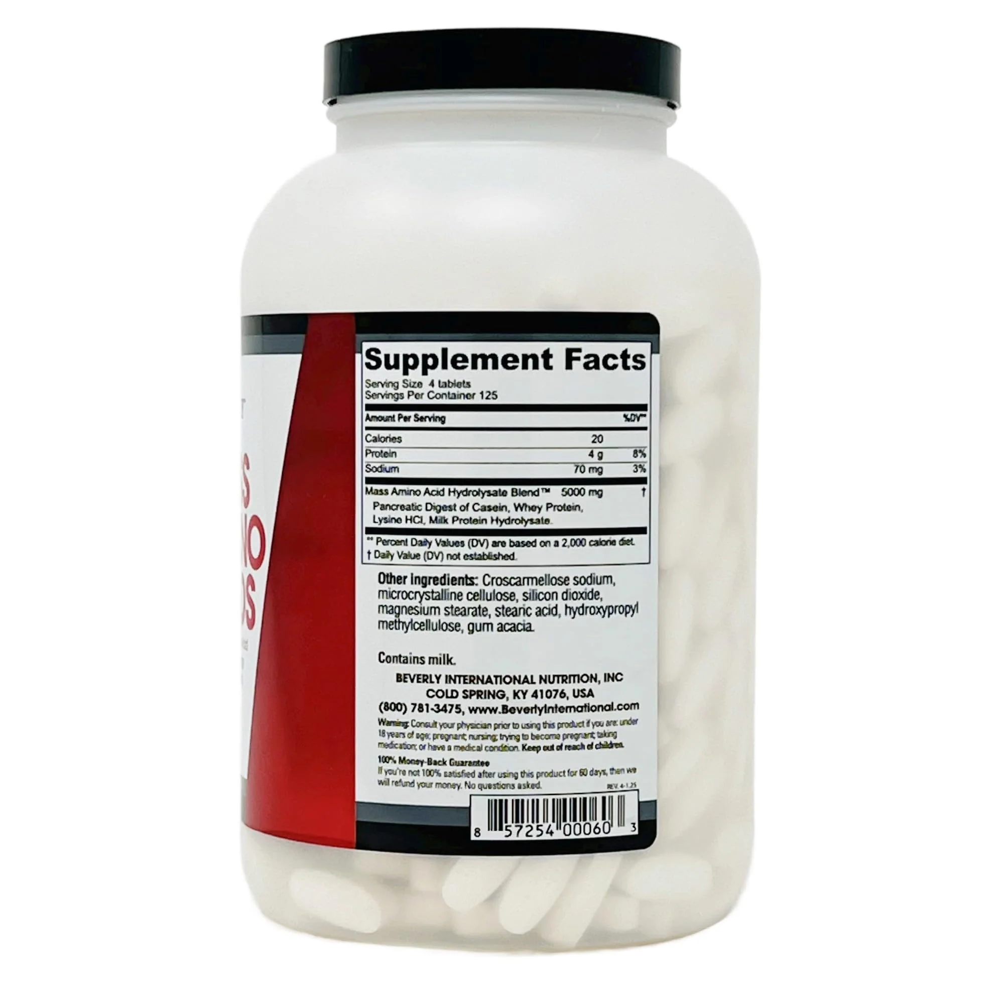 Beverly International Mass Amino Acids, 500 Tabs. Use Pre-Post Workout, with Meals, Essential for Muscle Recovery and Repair. Complete Amino Acid Profile - Image 7