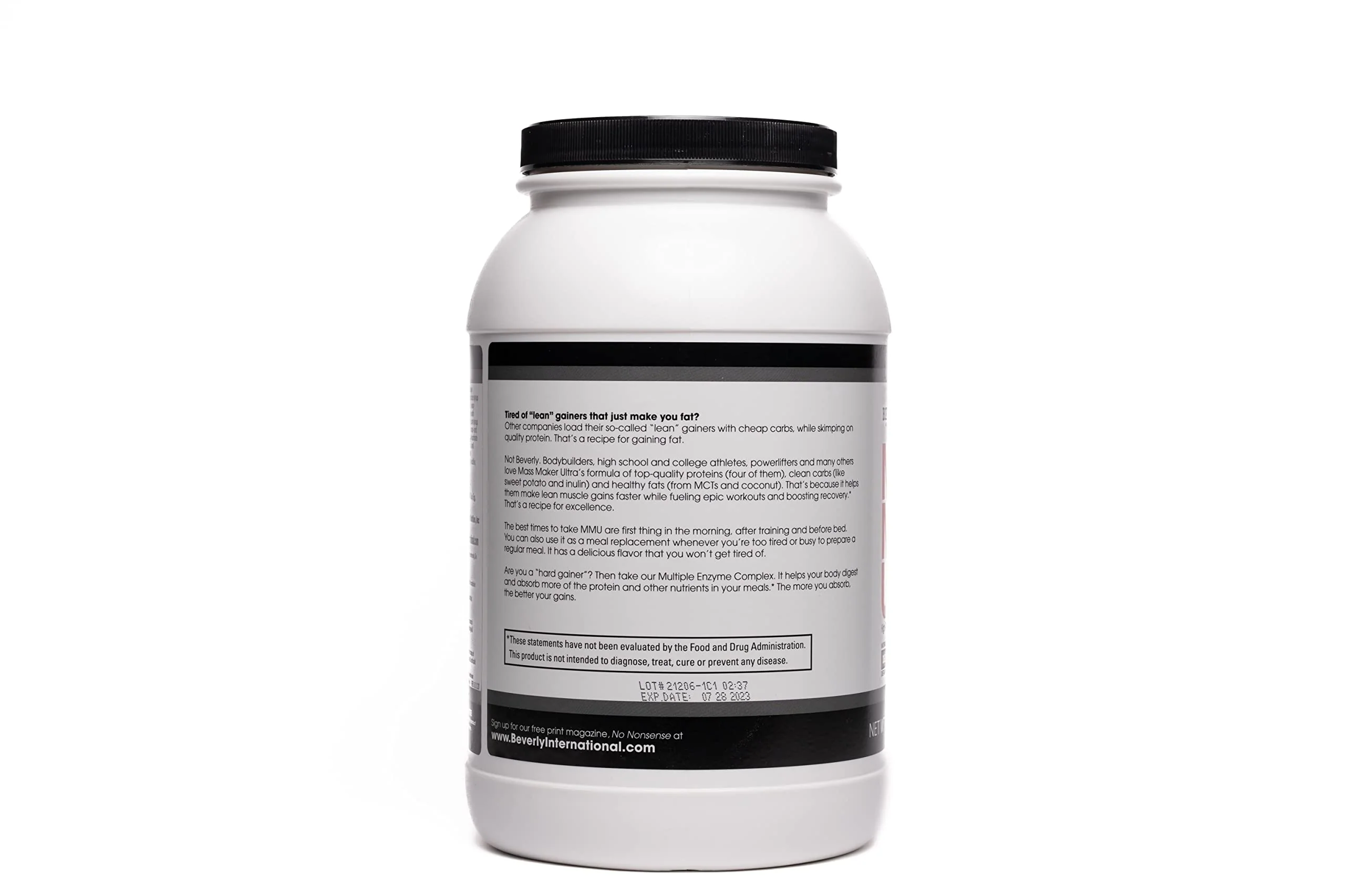 Beverly International Mass Maker Ultra Chocolate, 14 Servings, 3lb. Build Lean Mass Like a Pro. Milk Protein Isolate, Whey Protein Isolate + Egg. MCT Oil. Clean Carbs, Great Taste - Image 5