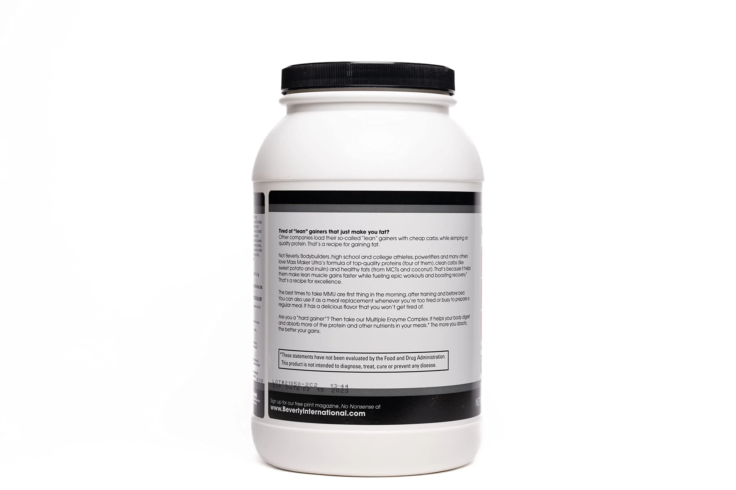 Beverly International Mass Maker Ultra Vanilla, 14 Servings, 3lb. Build Lean Mass Like a Pro. Milk Protein Isolate, Whey Protein Isolate + Egg. MCT Oil. Clean Carbs, Great Taste - Image 7
