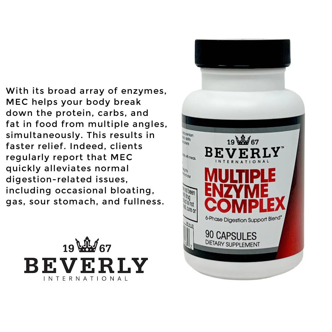Beverly International (MEC Multiple Enzyme Complex, 90 Capsules. an Ultra-Premium Digestive Aid Helping Bodybuilders, Athletes and Fitness Enthusiasts Digest Their Meals More Easily. Take with Food. - Image 2