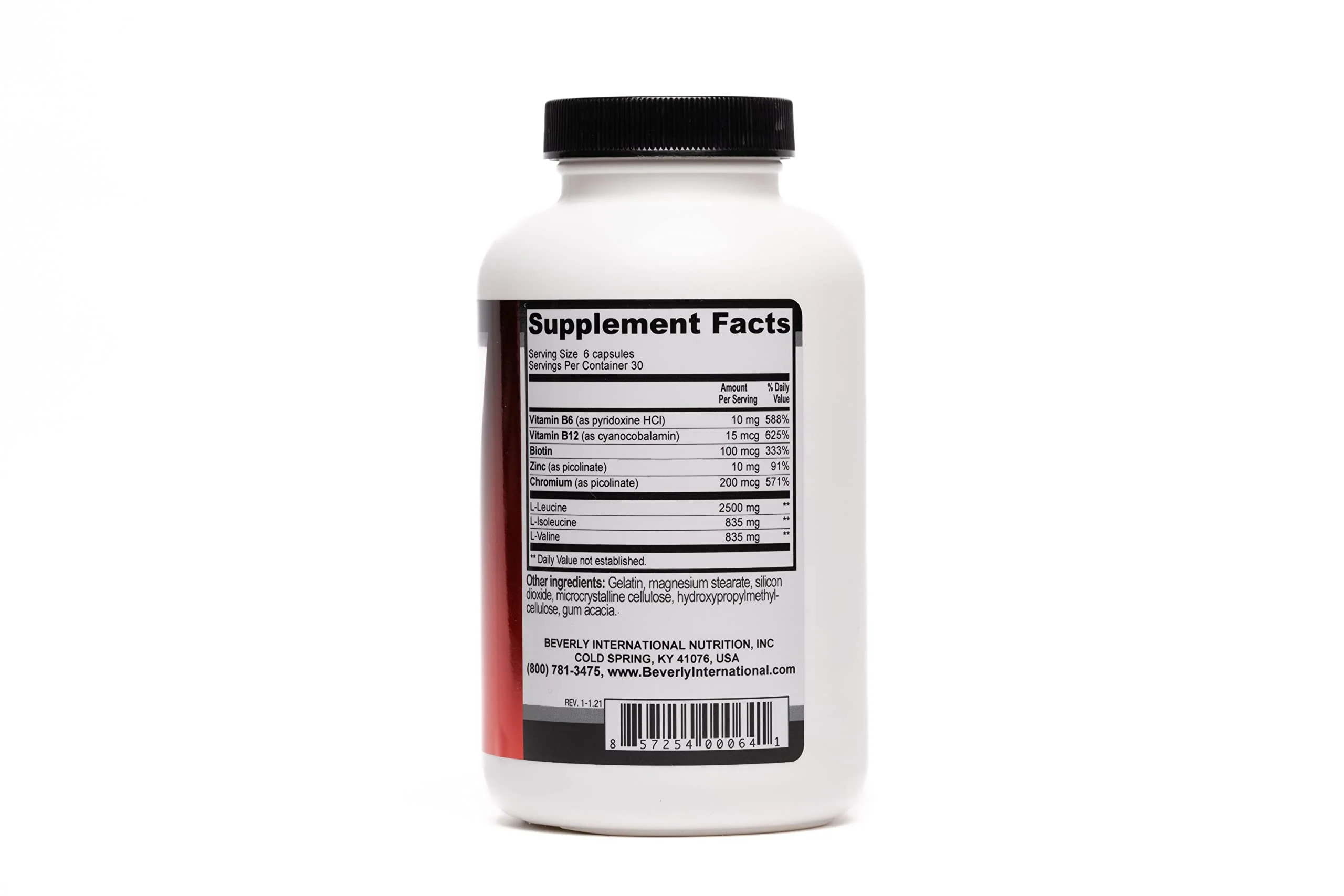 Beverly International Muscularity Specialty BCAA Formula, 180 Capsules. Branched Chain Amino Acids + Chromium Picolinate, B6-B12. Improves Energy Metabolism - Muscle Recovery - Muscle Guard. - Image 5