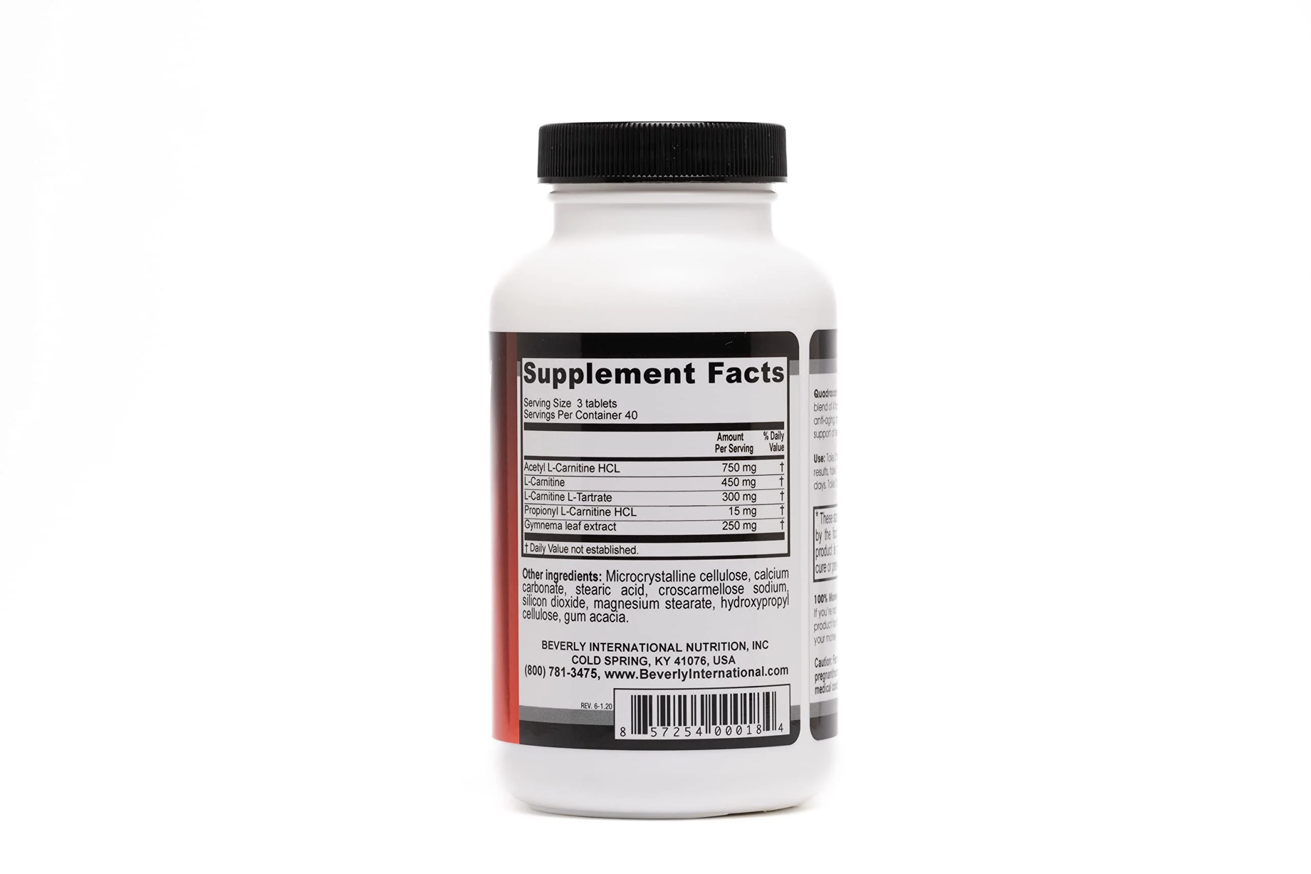 Beverly International Quadracarn 4X-Potency, Lab Tested Ultra-Premium Carnitine Blend for Fat Loss, Muscle Definition, Metabolism, Mood, Energy Boost, Anti-Aging, Brain Function. 120 Tablets. - Image 7