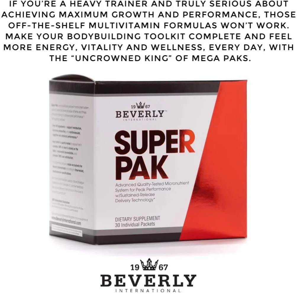 Beverly International Super Pak. 30 Packs. High-Potency Multivitamin, Daily Pack for Energy, Performance, Immune System Health. Custom-formulated for Athletes, Active Men and Women since 1970. - Image 5