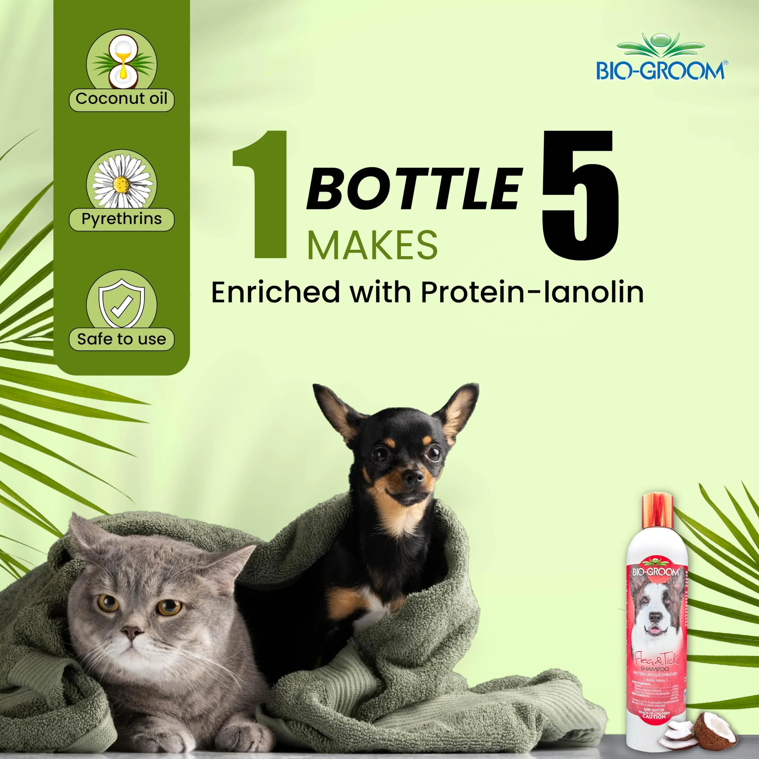 Bio-Groom Flea & Tick Dog Shampoo - Flea and Tick Prevention for Dogs, Cat Flea Treatment, Cruelty-Free, Made in USA, Natural Tick Repellent, Protein-Lanolin Shampoo - 12 fl oz 1-Pack - Image 3