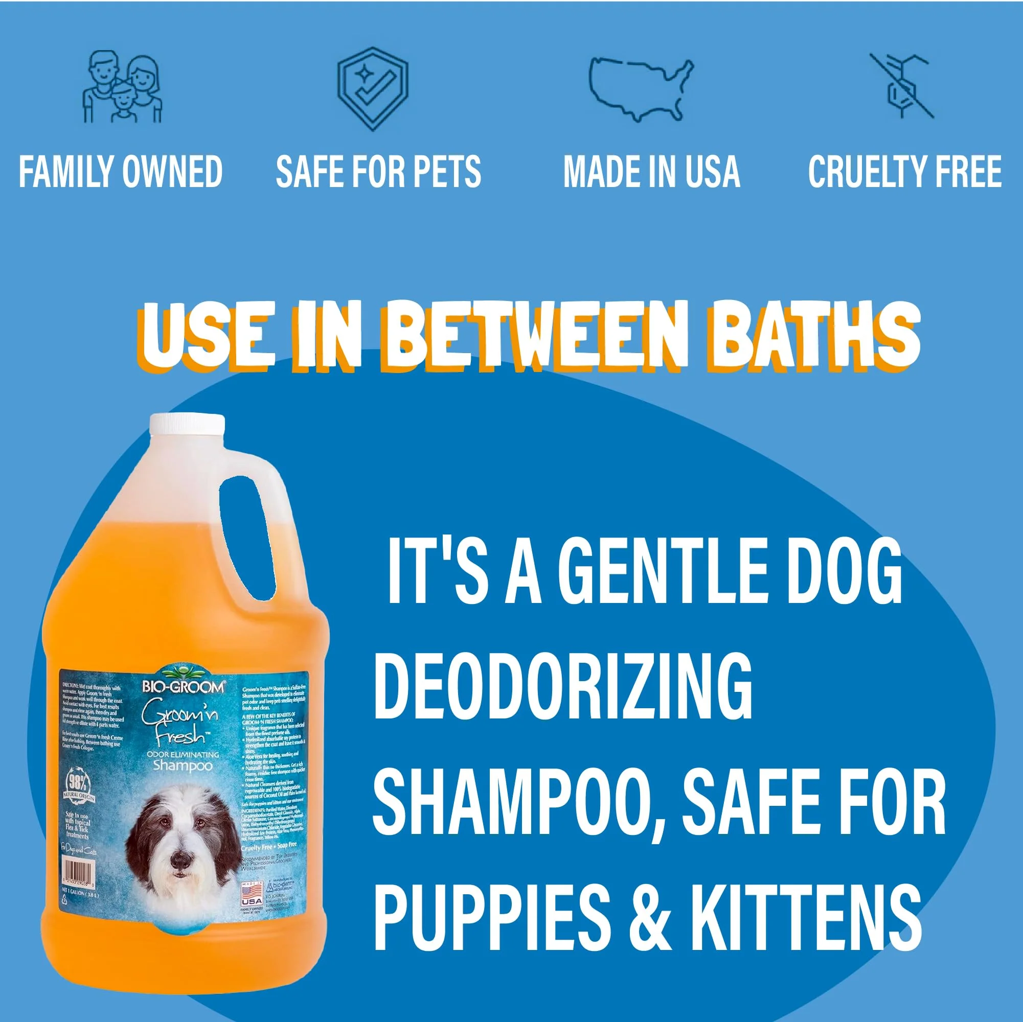 Bio-Groom Groom'n Fresh Dog Shampoo - Odor Eliminating, Dog Bathing Supplies, Puppy Wash, Cat Grooming Supplies, Cruelty-Free, Product Made in USA - 12 fl oz 1-Pack - Image 7