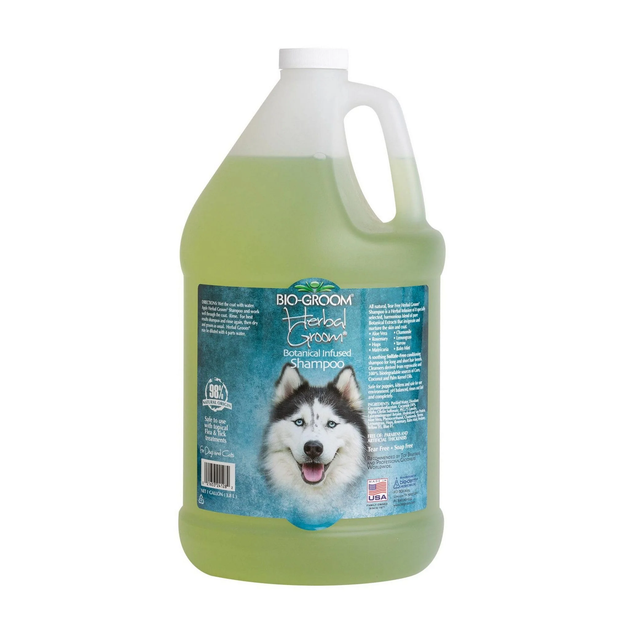 Bio-Groom Herbal Groom Dog Shampoo - Tearless Puppy Shampoo, All-Natural, Dog Bathing Supplies, Cruelty-Free, Cat & Dog Grooming Supplies, Made in USA, Tear-Free Dog Products - 1 Gallon