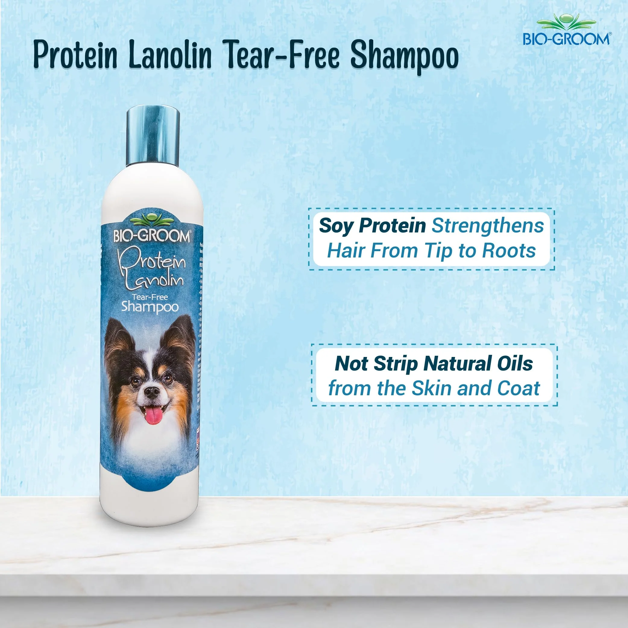 Bio-Groom Protein Lanolin Dog Shampoo – Tear-Free Pet Shampoo, Dog Bathing Supplies, Puppy Wash, Cat & Dog Grooming Supplies, Cruelty-Free, Made in USA, Tearless Dog Products – 12 fl oz 1-Pack - Image 4