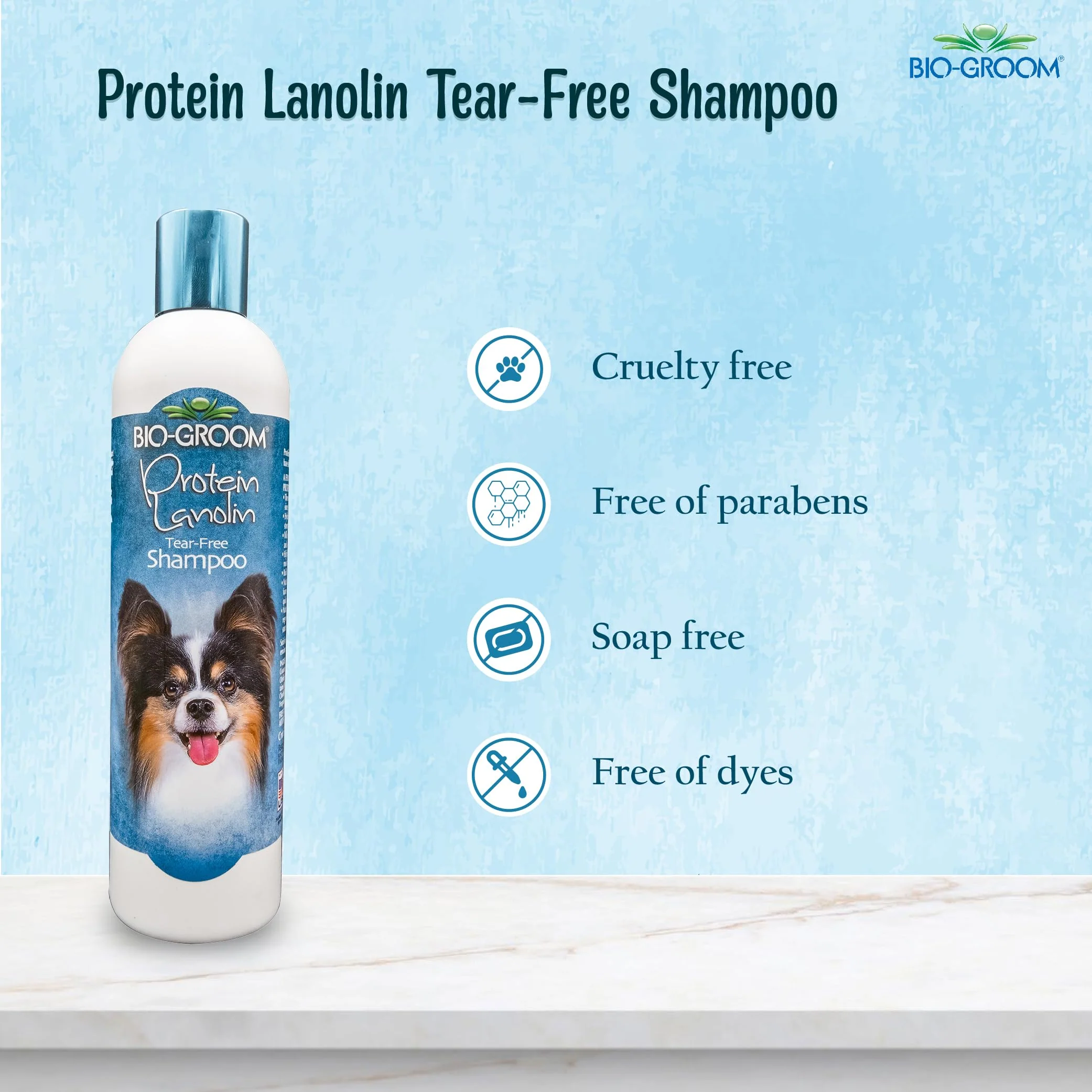 Bio-Groom Protein Lanolin Dog Shampoo – Tear-Free Pet Shampoo, Dog Bathing Supplies, Puppy Wash, Cat & Dog Grooming Supplies, Cruelty-Free, Made in USA, Tearless Dog Products – 12 fl oz 1-Pack - Image 7
