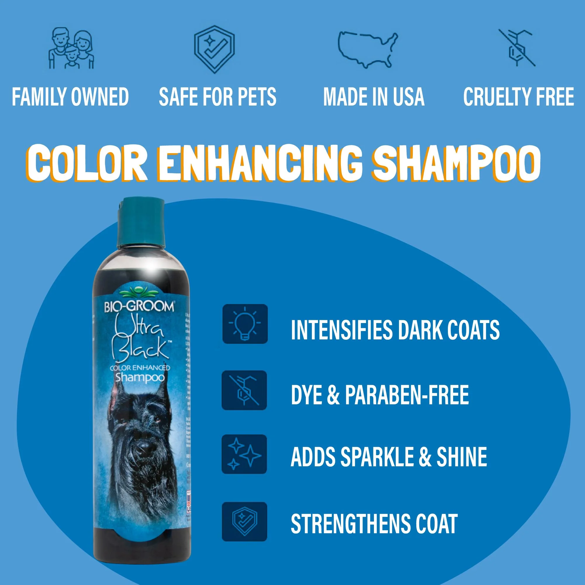 Bio-Groom Ultra-Black Dog Shampoo – Color Enhancing Pet Shampoo, Dog Bathing Supplies, Puppy Wash, Dog Grooming Supplies, Cruelty-Free, Made in USA, Coat Brightener Shampoo – 12 fl oz 1-Pack - Image 7