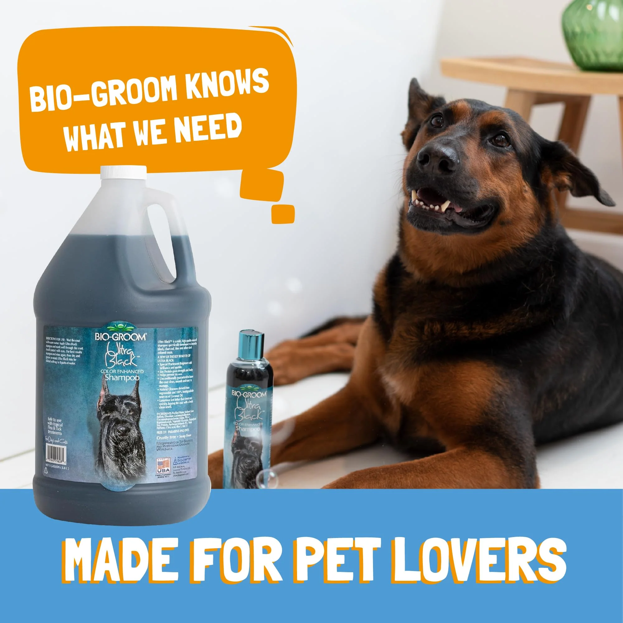 Bio-Groom Ultra-Black Dog Shampoo - Color Enhancing Pet Shampoo, Dog Bathing Supplies, Puppy Wash, Grooming Supplies, Cruelty-Free, Made in USA, Coat Brightener - 1 Gallon - Image 6