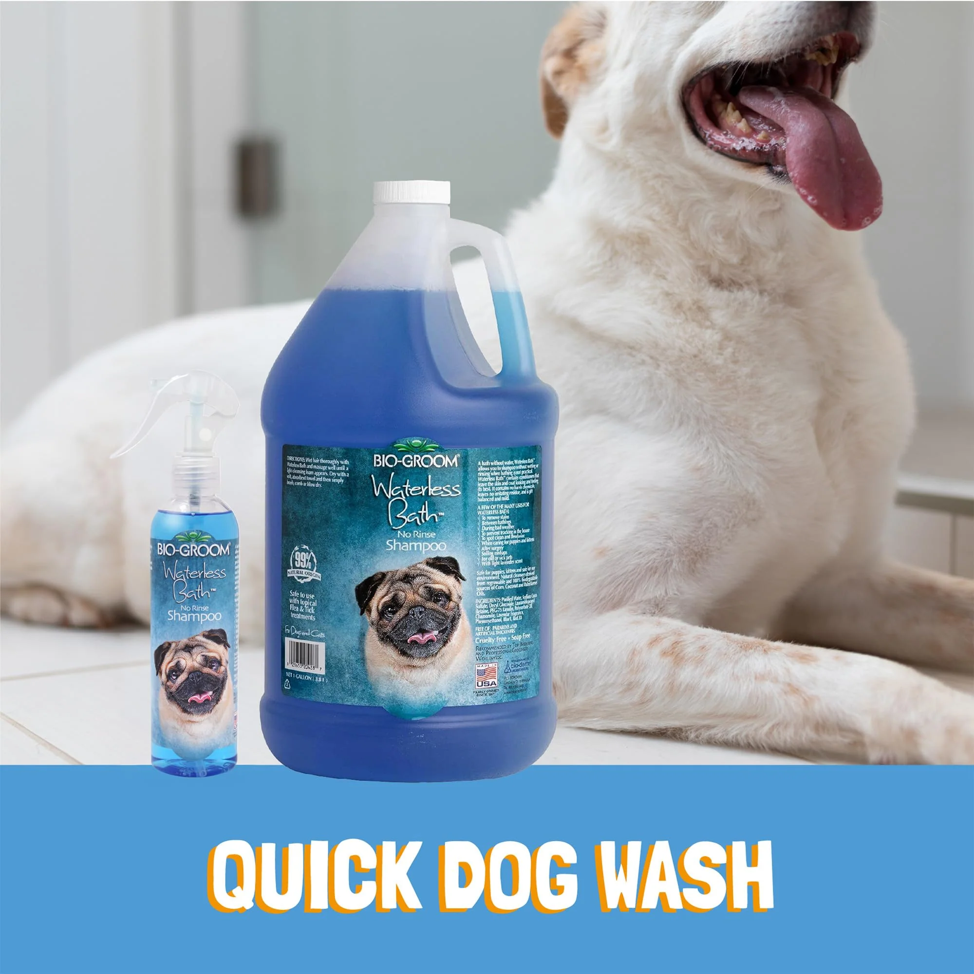 Bio-Groom Waterless Dog Shampoo - Tearless, No-Rinse, Dog Bathing Supplies, Puppy Wash, Cat & Dog Grooming Supplies, Cruelty-Free, Made in USA, Dry Shampoo Spray, Dog Products - 8 fl oz 1-Pack - Image 4