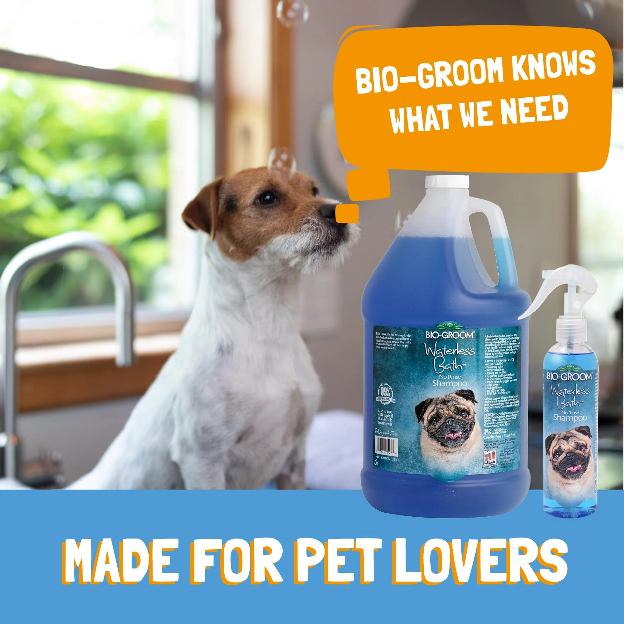 Bio-Groom Waterless Dog Shampoo - Tearless, No-Rinse, Dog Bathing Supplies, Puppy Wash, Cat & Dog Grooming Supplies, Cruelty-Free, Made in USA, Dry Shampoo Spray, Dog Products - 8 fl oz 1-Pack - Image 5