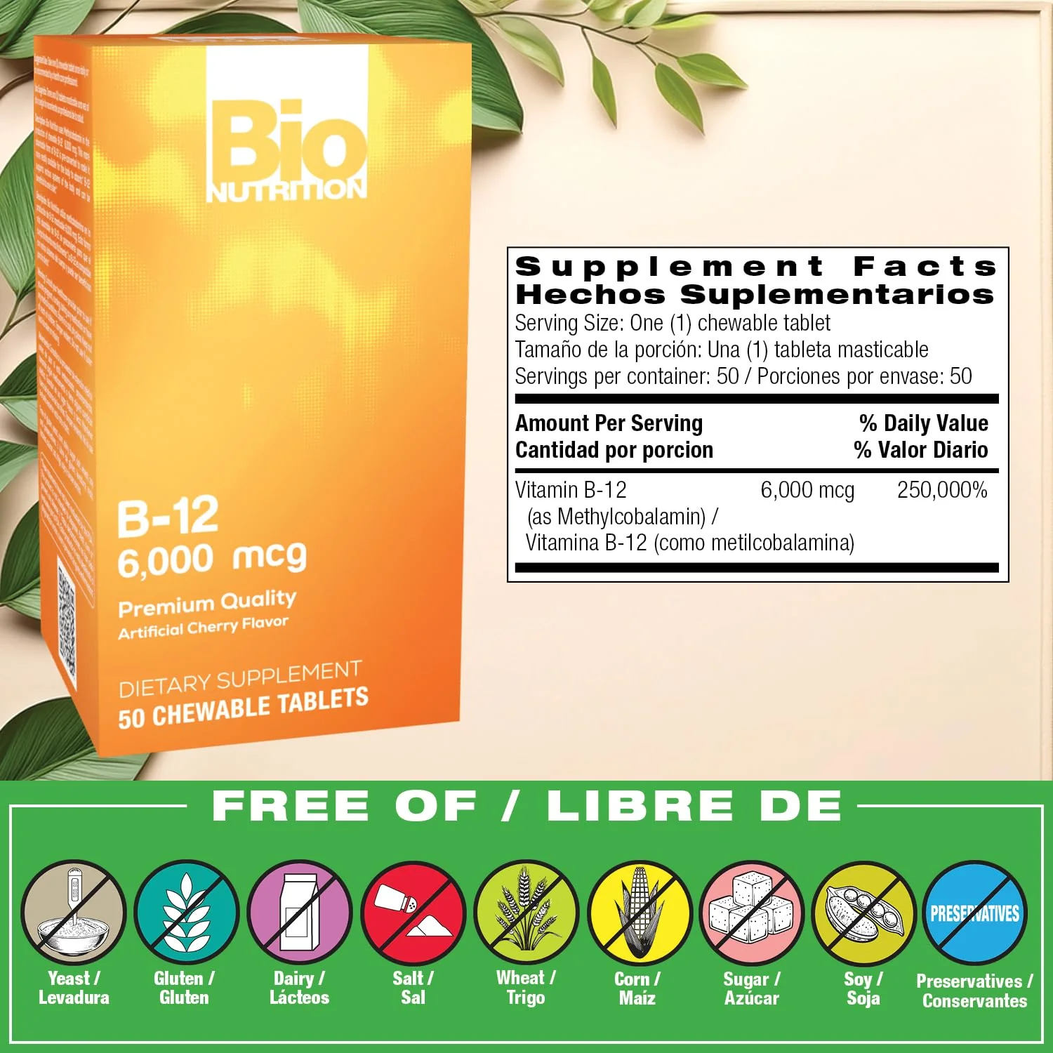 Bio Nutrition B-12 Sublingual Tablet, 50 Count - Image 2