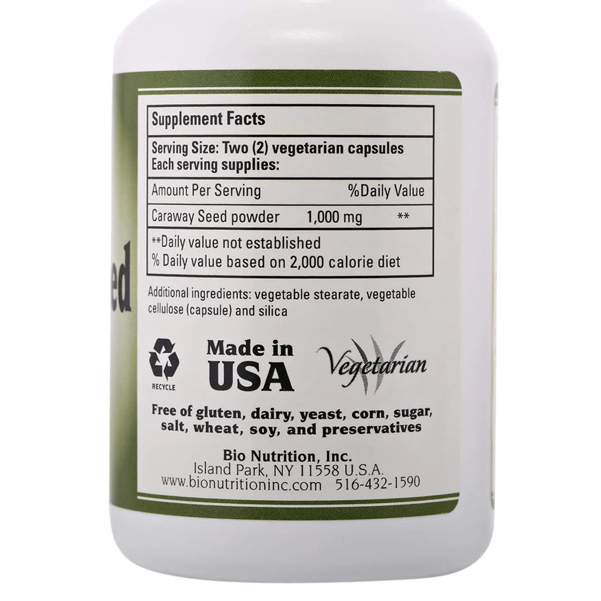 Bio Nutrition Caraway Seed 1 000 mg - 1000 mg - 60 Vegetarian Capsules - Image 3