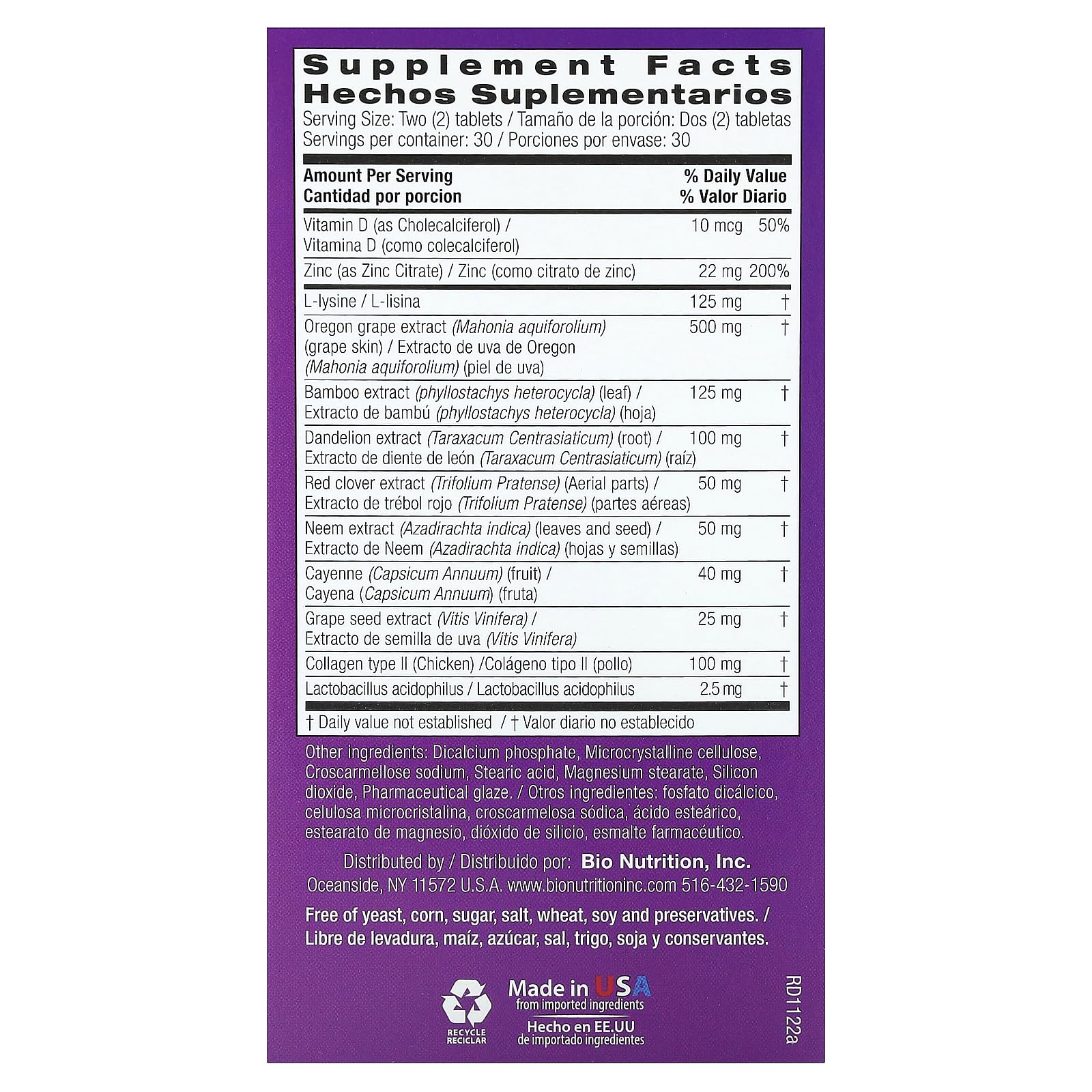 Bio Nutrition Total Skin Wellness, 60 Tablets - Image 2