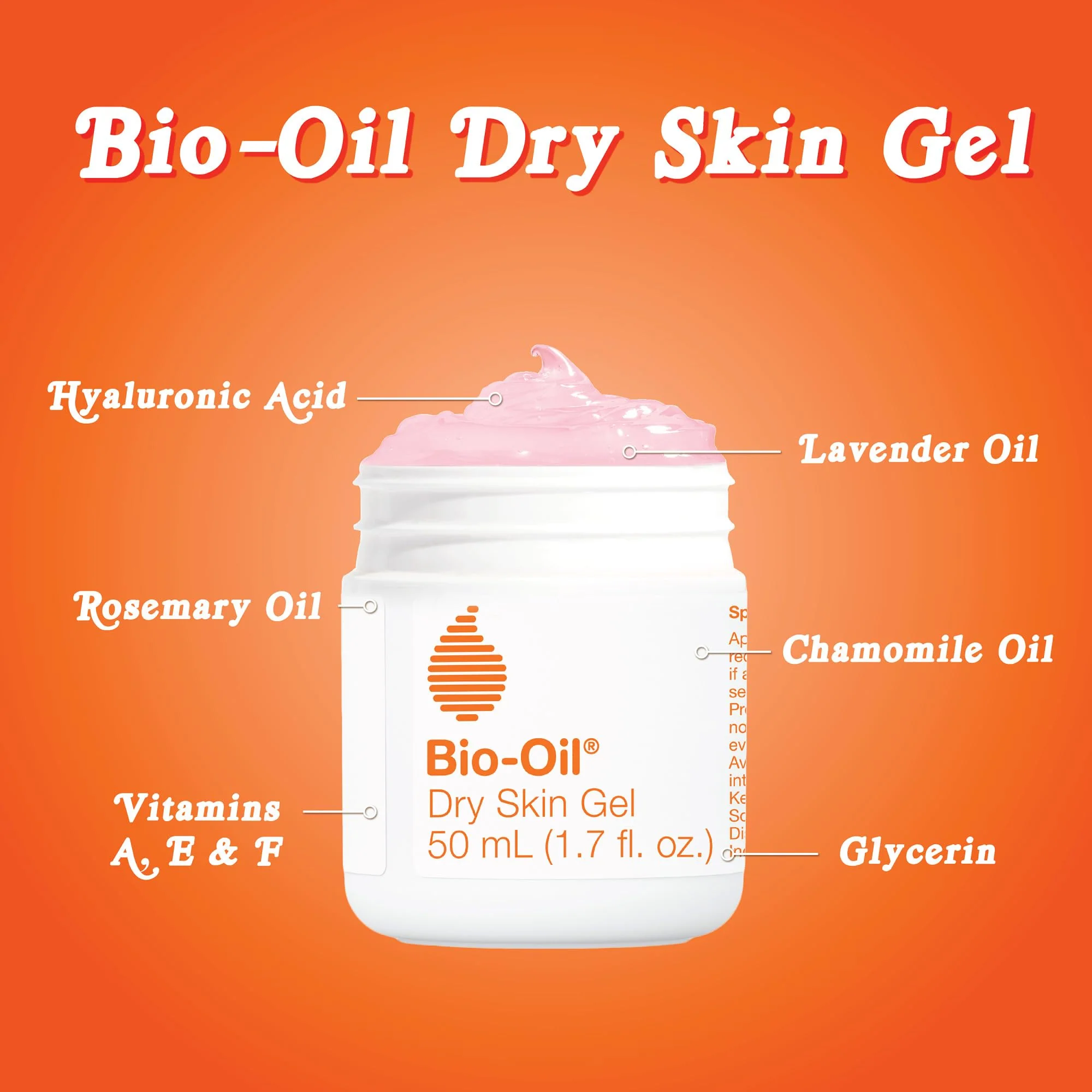 Bio-Oil Dry Skin Gel, Face and Body Moisturizer, Fast Absorbing Hydration, with Soothing Emollients and Vitamin B3, Non-Comedogenic, 1.7 Oz - Image 5