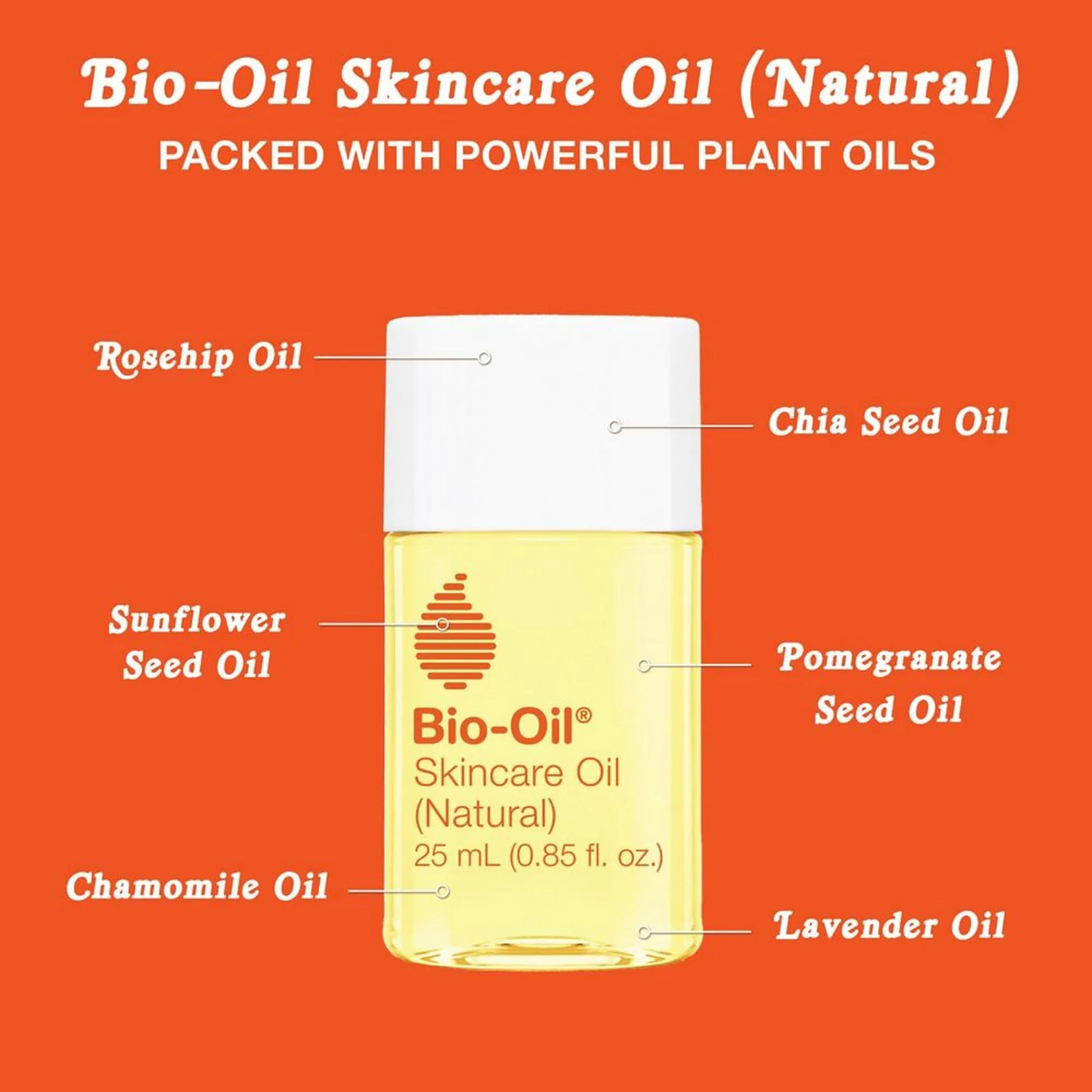 Bio-Oil Natural Skincare Oil Serum, Face and Body Moisturizer with Chamomile, Rosehip, and Lavender Oil, for Scars, Stretch Marks, Sensitive Skin, All Skin Types, 0.85 Oz, Pack of 3 - Image 4